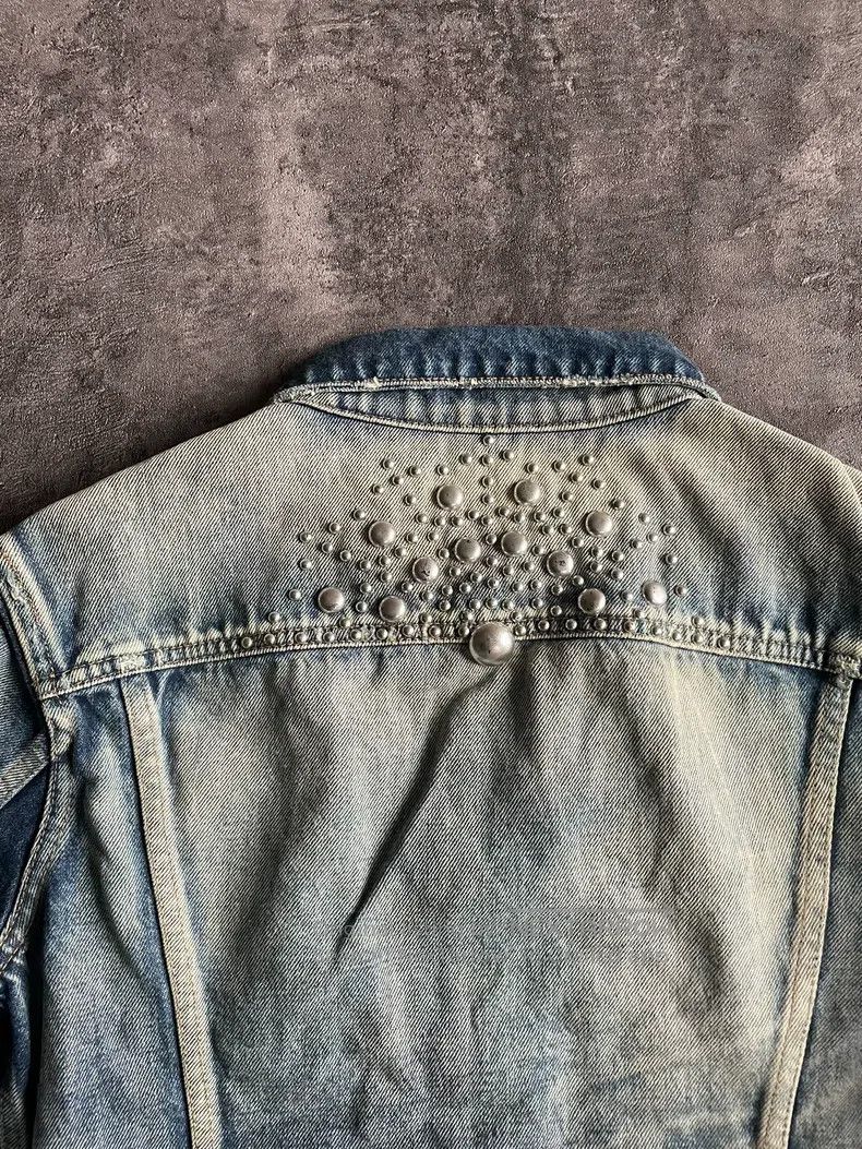 Saint Laurent Paris Saint Laurent Paris Ripped and Washed Studs Denim Jacket Size US XS / EU 42 / 0 - 5 Thumbnail
