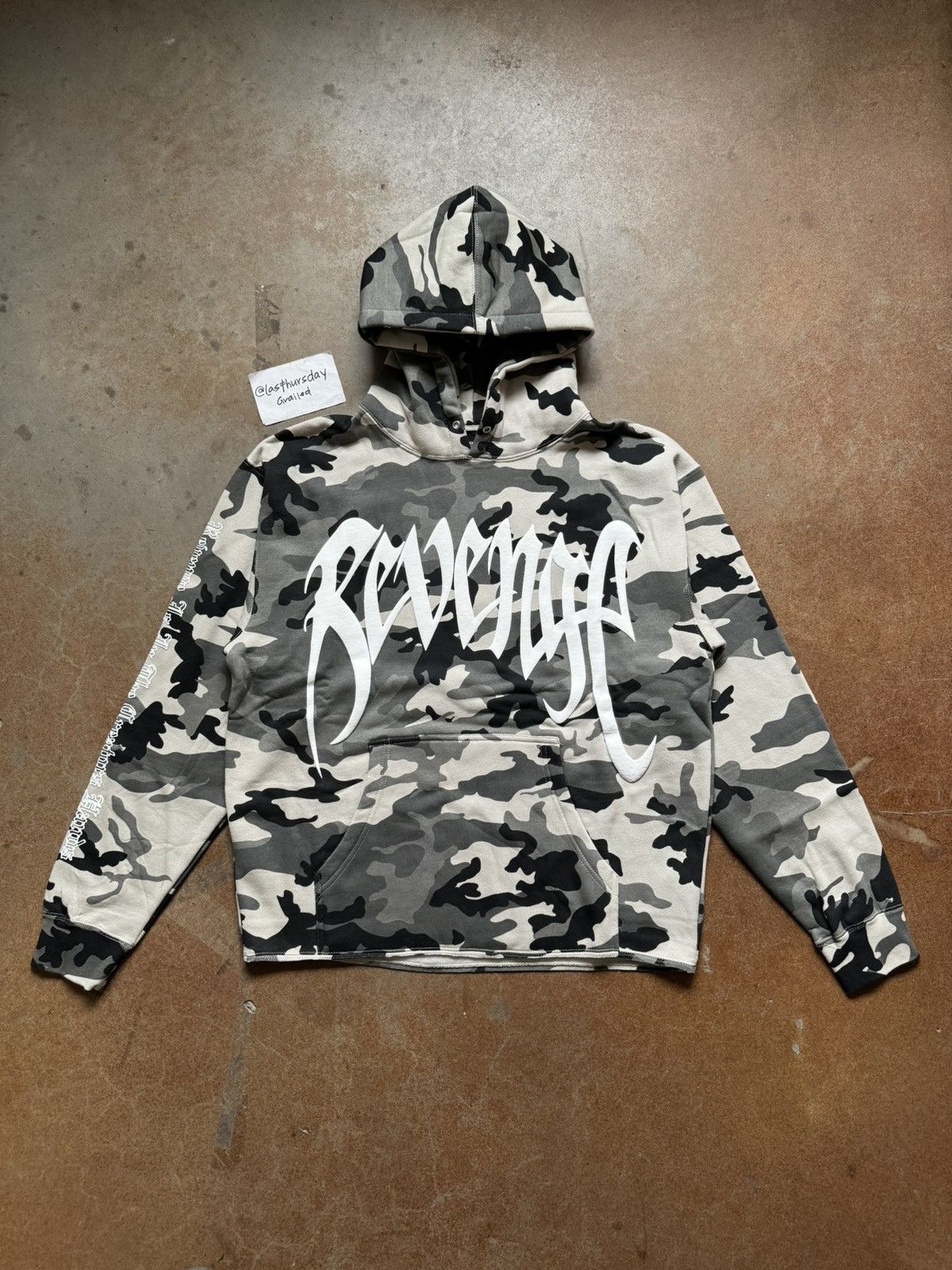 image of Revenge Xxxtentacion Kill Hoodie Snow Camo Xl, Men's