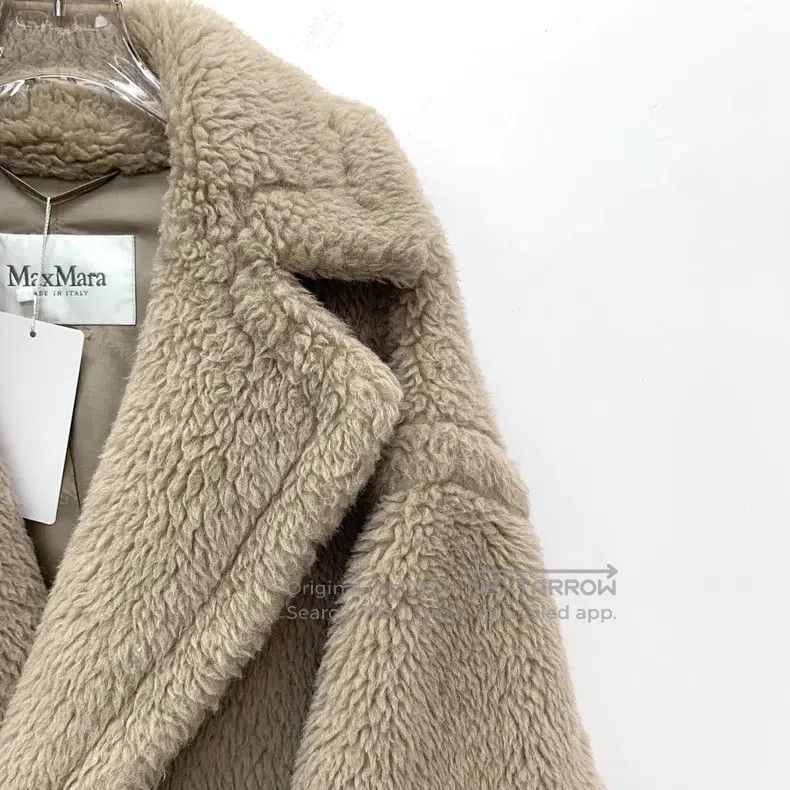 Max Mara Max Mara Light Brown Teddy Alpaca Hair Lapel Double Breast Size S / US 4 / IT 40 - 3 Thumbnail