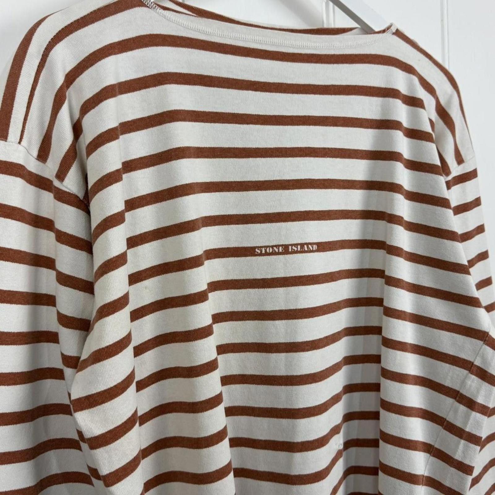 Stone Island 1980’s Stone Island Striped Long Sleeve T Shirt Size US L / EU 52-54 / 3 - 2 Thumbnail