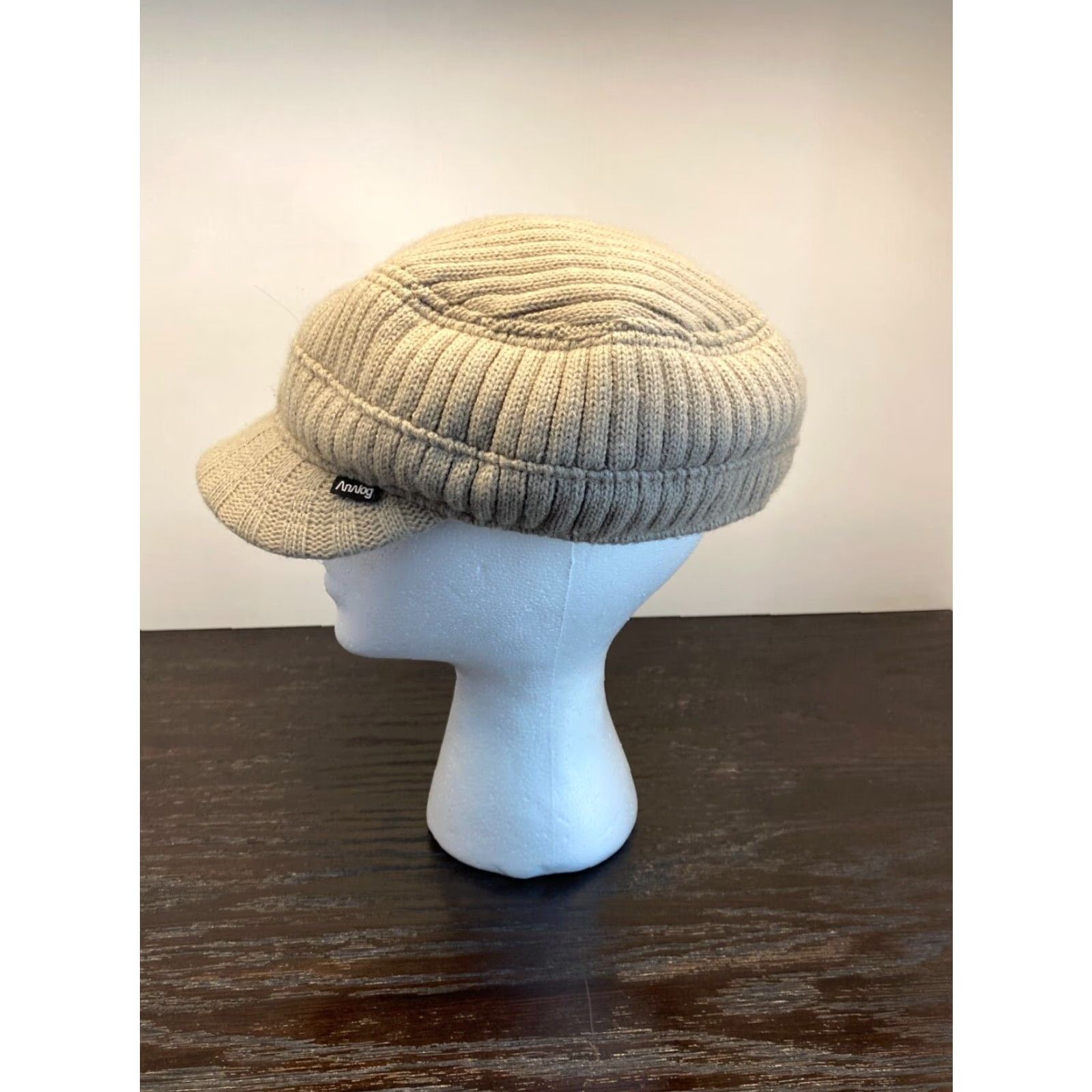 Vintage Analog Mens Beige Knit Newsboy Cap One Size Acrylic Fiddler Fisherman Classic Size ONE SIZE - 5 Thumbnail
