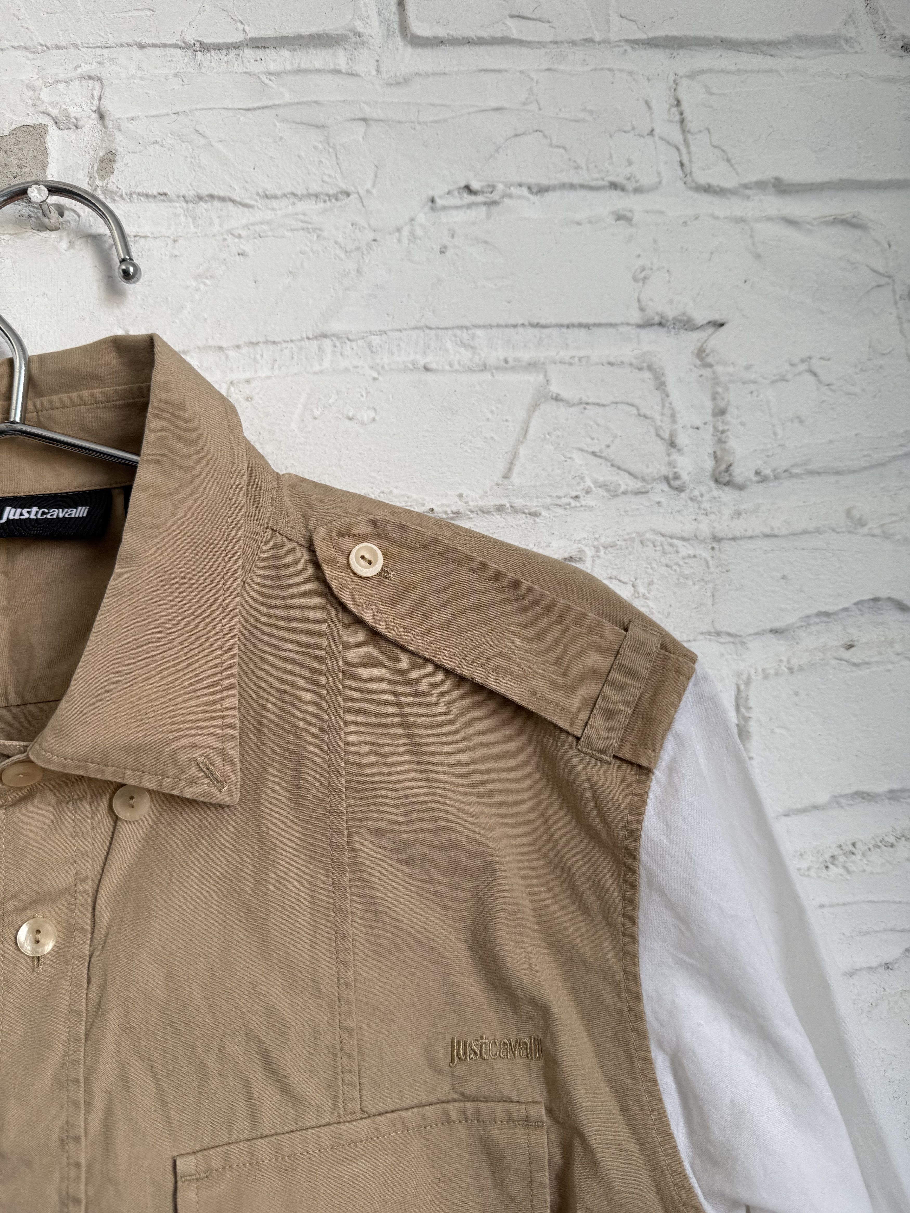 Just Cavalli Archive Just Cavalli Safari Utility Shirt Contrast Sleeve Size US M / EU 48-50 / 2 - 7 Thumbnail