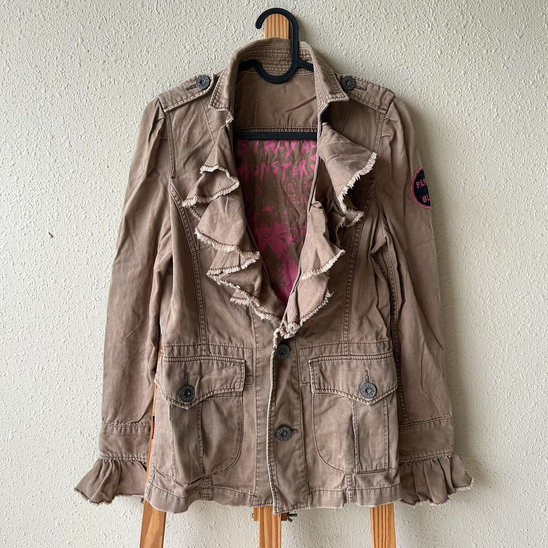 Hysteric Glamour vintage ruffled brown workwear jacket Size M / US 6-8 / IT 42-44 - 1 Thumbnail