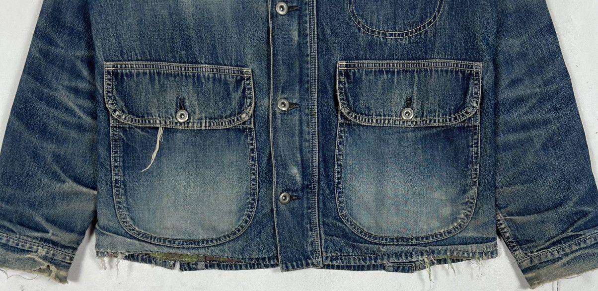 Japanese Brand Vintage Distressed Denim Chore Jacket Size US L / EU 52-54 / 3 - 6 Thumbnail