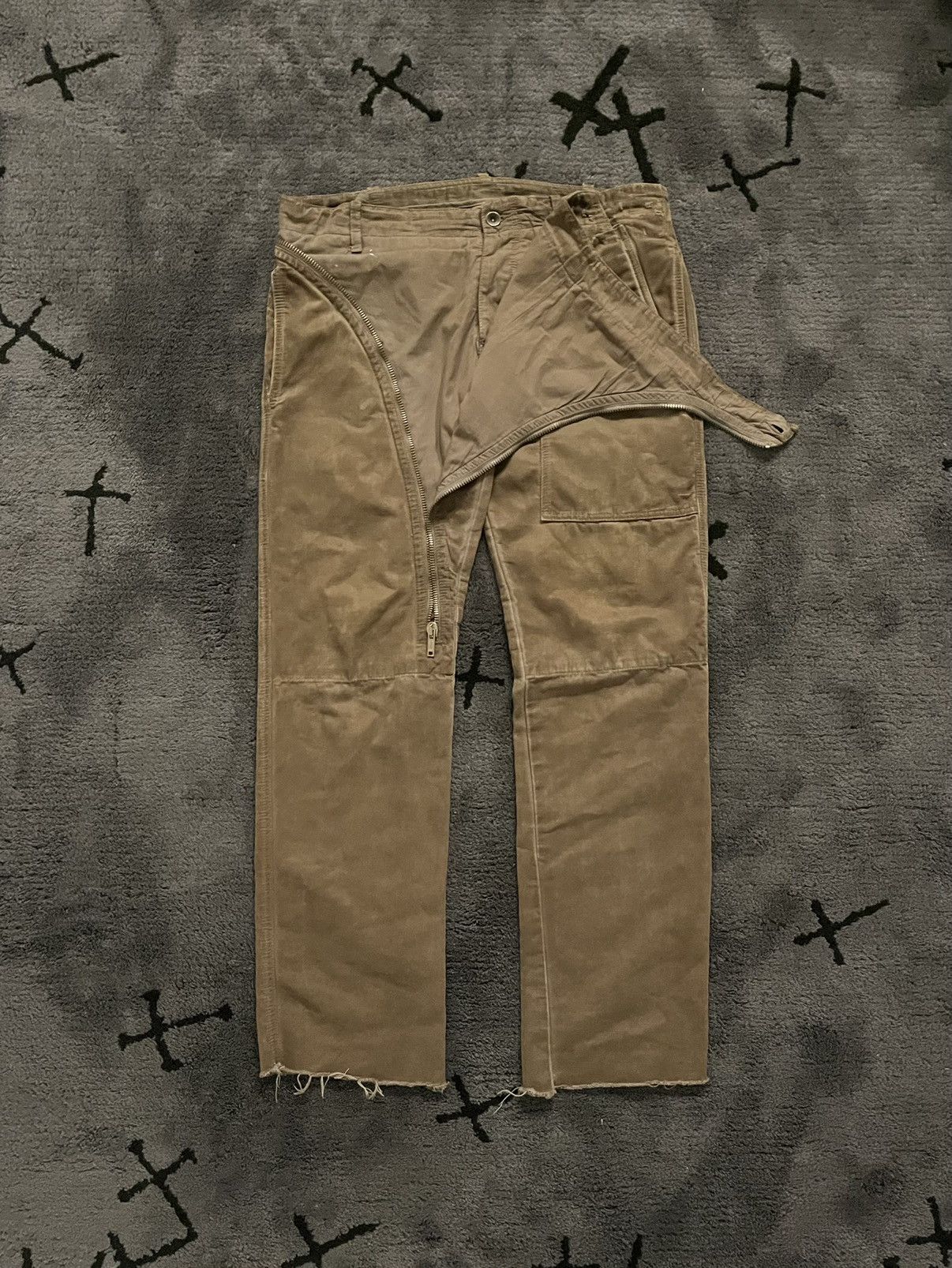 Rick Owens × Rick Owens Drkshdw SS09 Strutter Grosgrain Brown Double Layered Aircut Pants Size US 34 / EU 50 - 2 Thumbnail