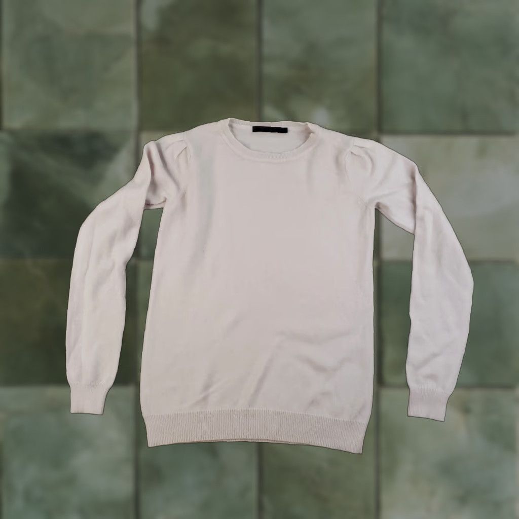 Vintage Raffi Sweater Womens Small Beige Crew Neck Pullover Long Sleeve Lightweight Size S / US 4 / IT 40 - 1 Thumbnail
