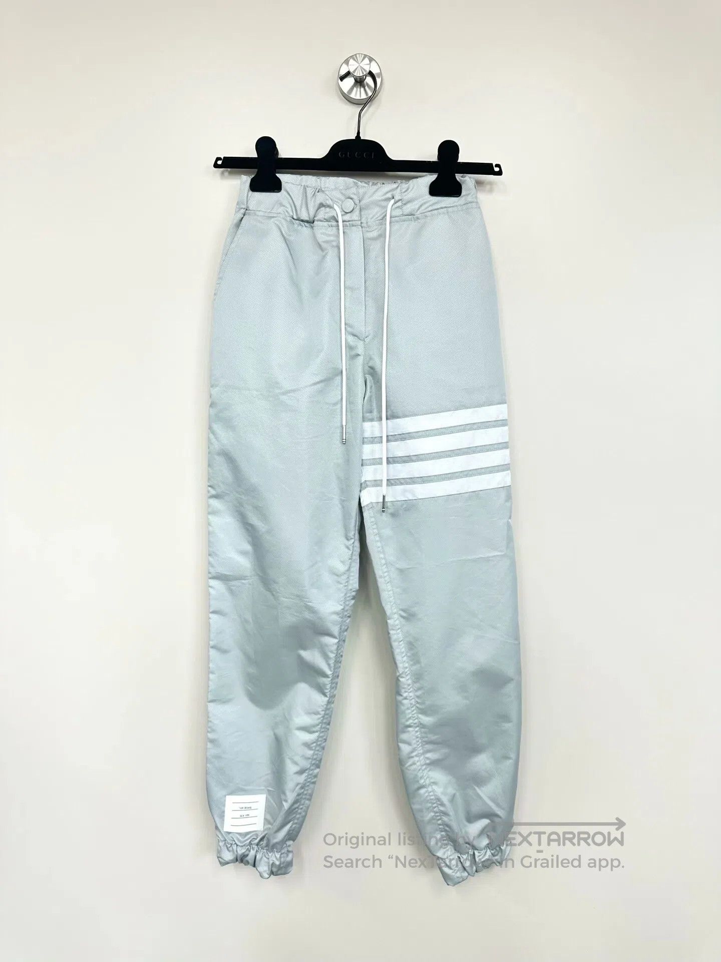 Thom Browne Thom Browne Gray Classic Striped Nylon Pants| Size US 38 / EU 54 - 1 Thumbnail