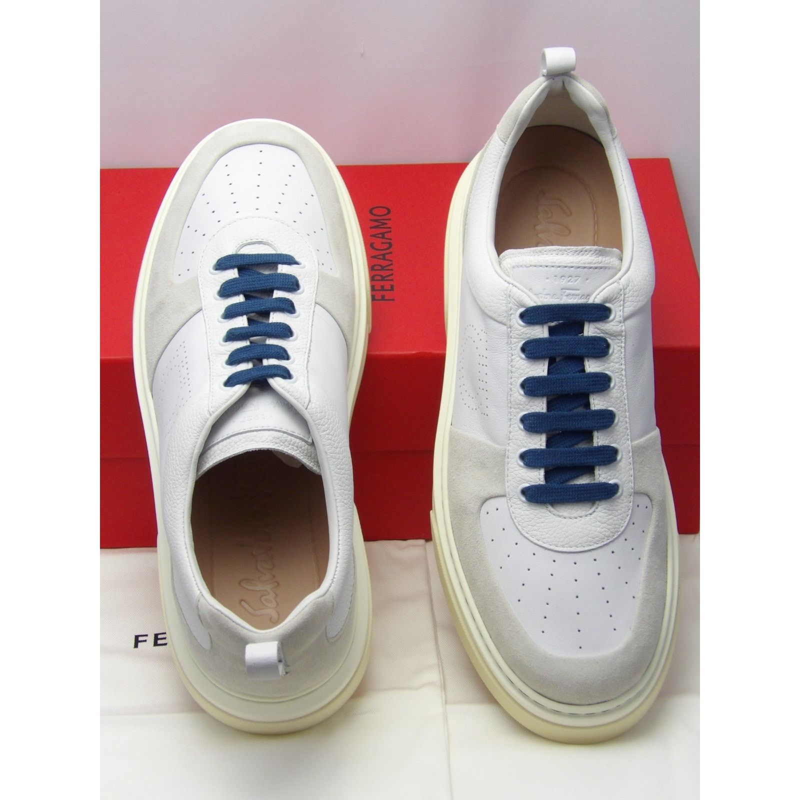 Salvatore Ferragamo FERRAGAMO CASSINA WHITE LEATHER GANCINI LOGO SNEAKERS 12 IT Size US 13 / EU 46 - 2 Thumbnail