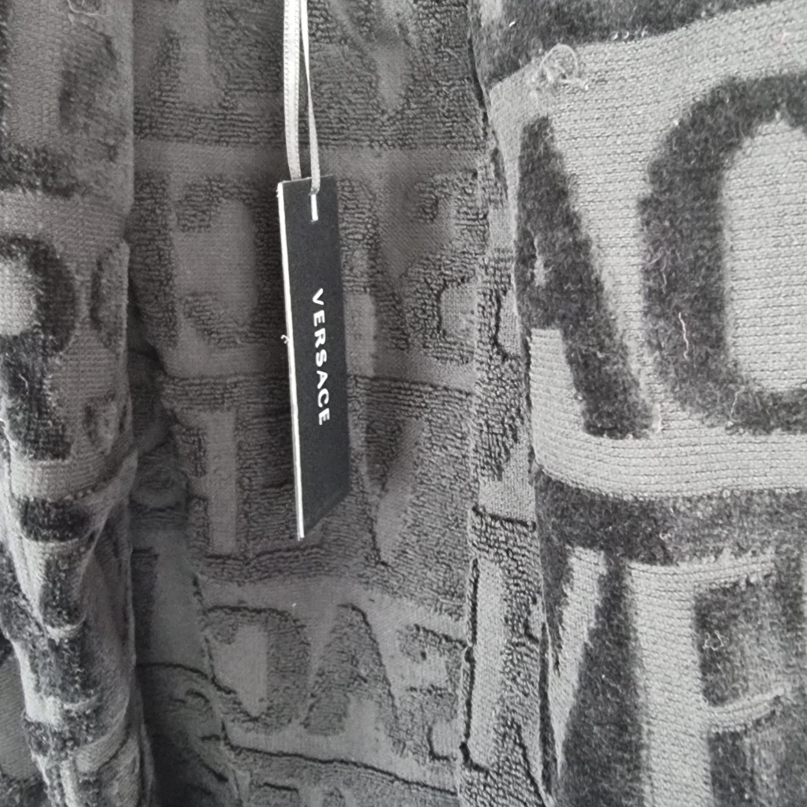 Versace VERSACE Baroque And Greca Black/Silver Unisex Long Bathrobe Size US XL / EU 56 / 4 - 5 Thumbnail