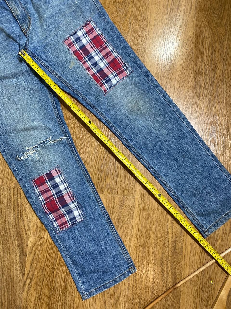 Japanese Brand Dirty Distressed Jeans Patchwork Painted Flared Baggy Size US 32 / EU 48 - 3 Thumbnail