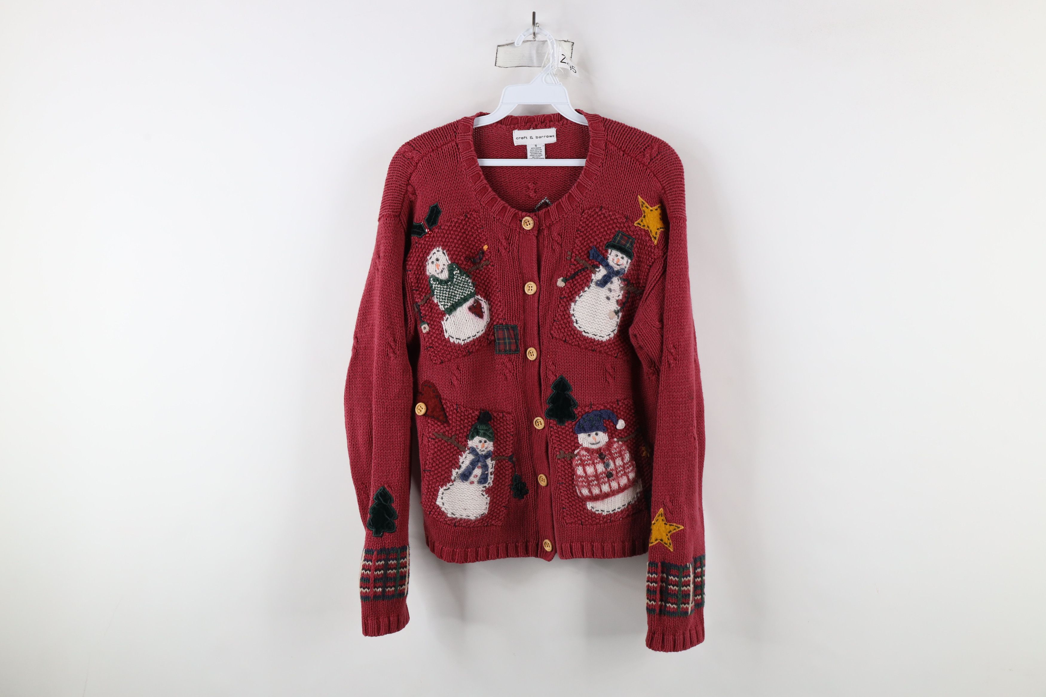 Vintage Vintage 90s Streetwear Snowman Ribbed Knit Cardigan Sweater Size S / US 4 / IT 40 - 1 Thumbnail