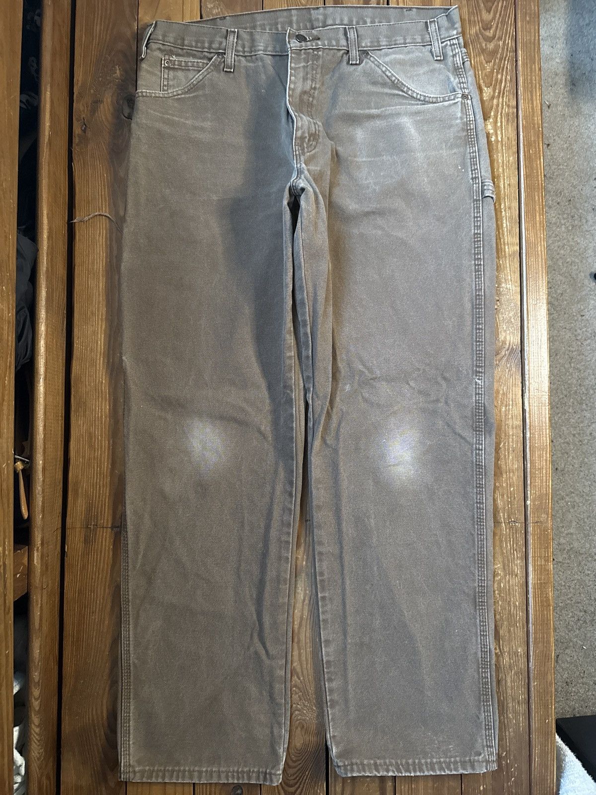 Dickies Vintage 90s Dickies Faded Brown Canvas Work Pants Size US 34 / EU 50 - 2 Thumbnail