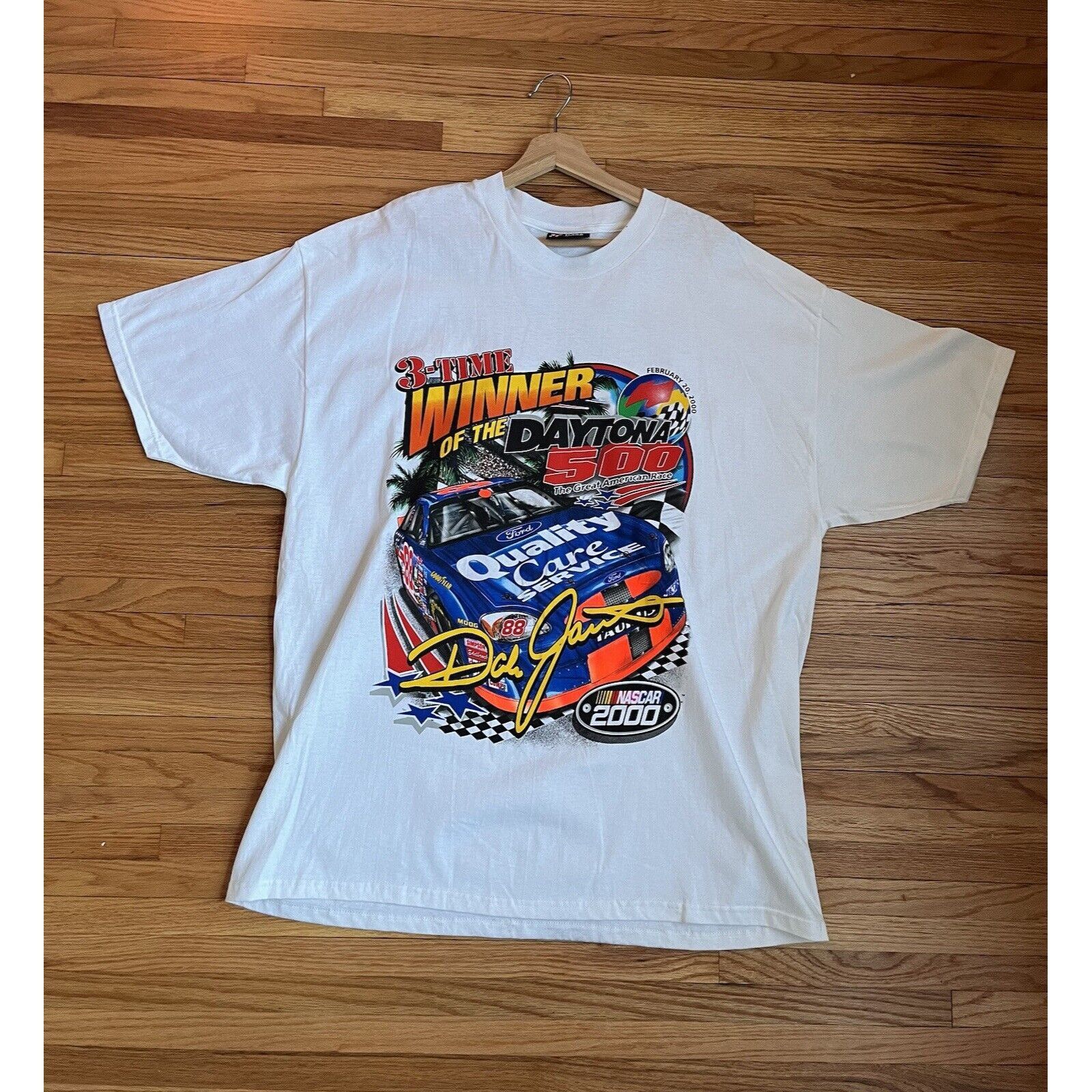NASCAR VINTAGE DAYTONA 500 NASCAR YATES JARRET TEE SIZE XL 90S Y2K Size US XL / EU 56 / 4 - 2 Thumbnail