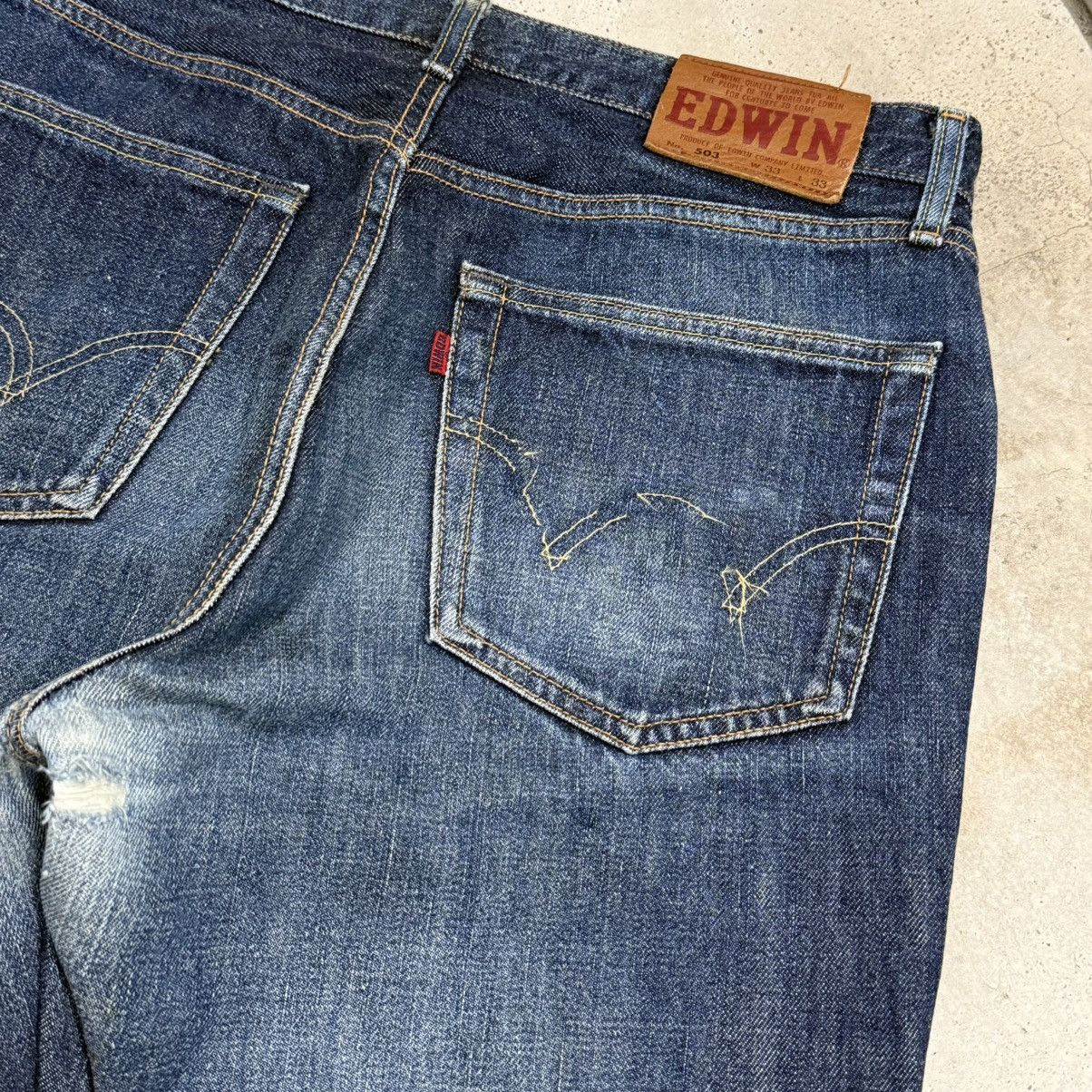 Edwin Vintage Edwin 503 Regular Rigid Distressed Denim Pants Size US 33 - 13 Thumbnail