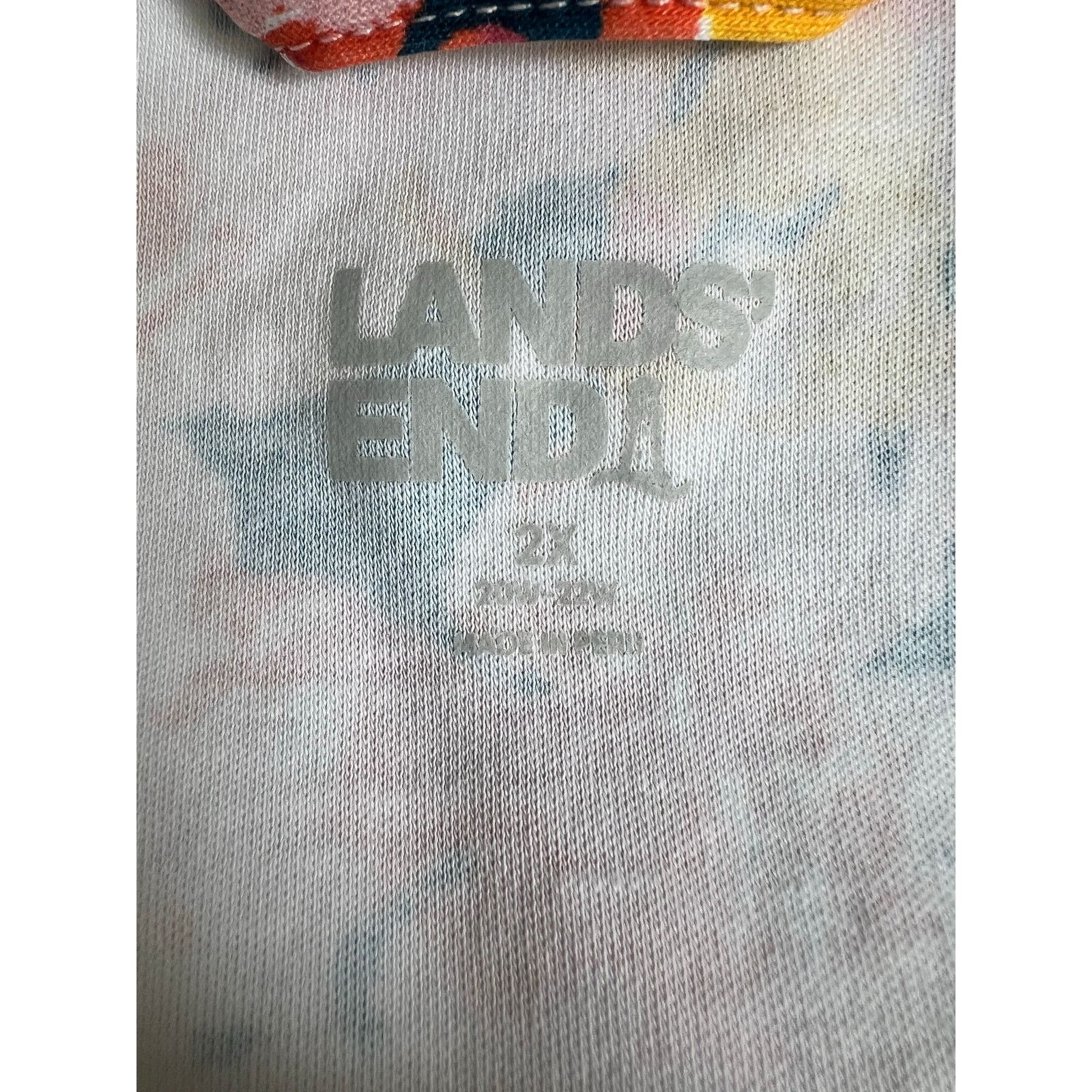 Lands' End Lands' End 100% Cotton Floral Long Sleeve Midi Dress 2X Size 3XL / US 20-22 - 6 Thumbnail