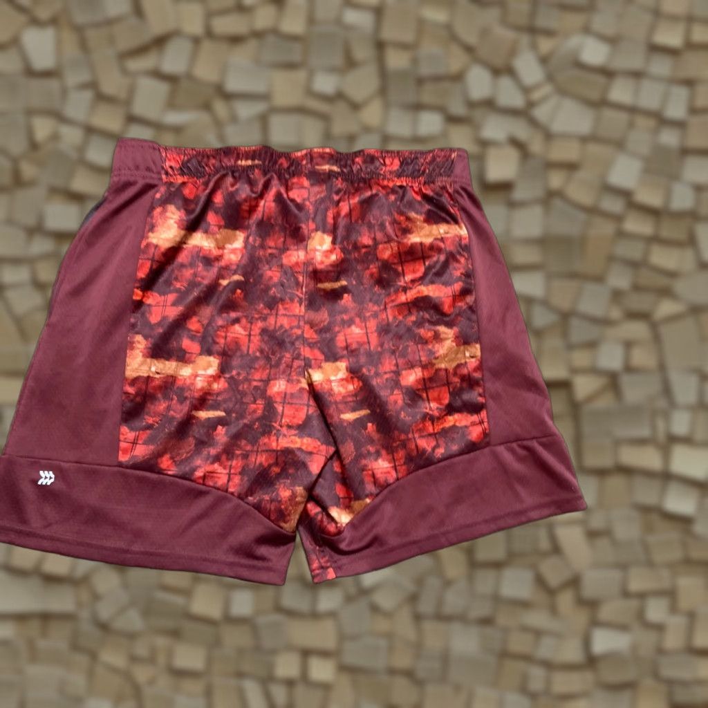 Vintage All In Motion Shorts Mens Large Red Orange Black Athletic Wear Basketball Regular 7in Inseam Mens Size US 33 - 1 Thumbnail