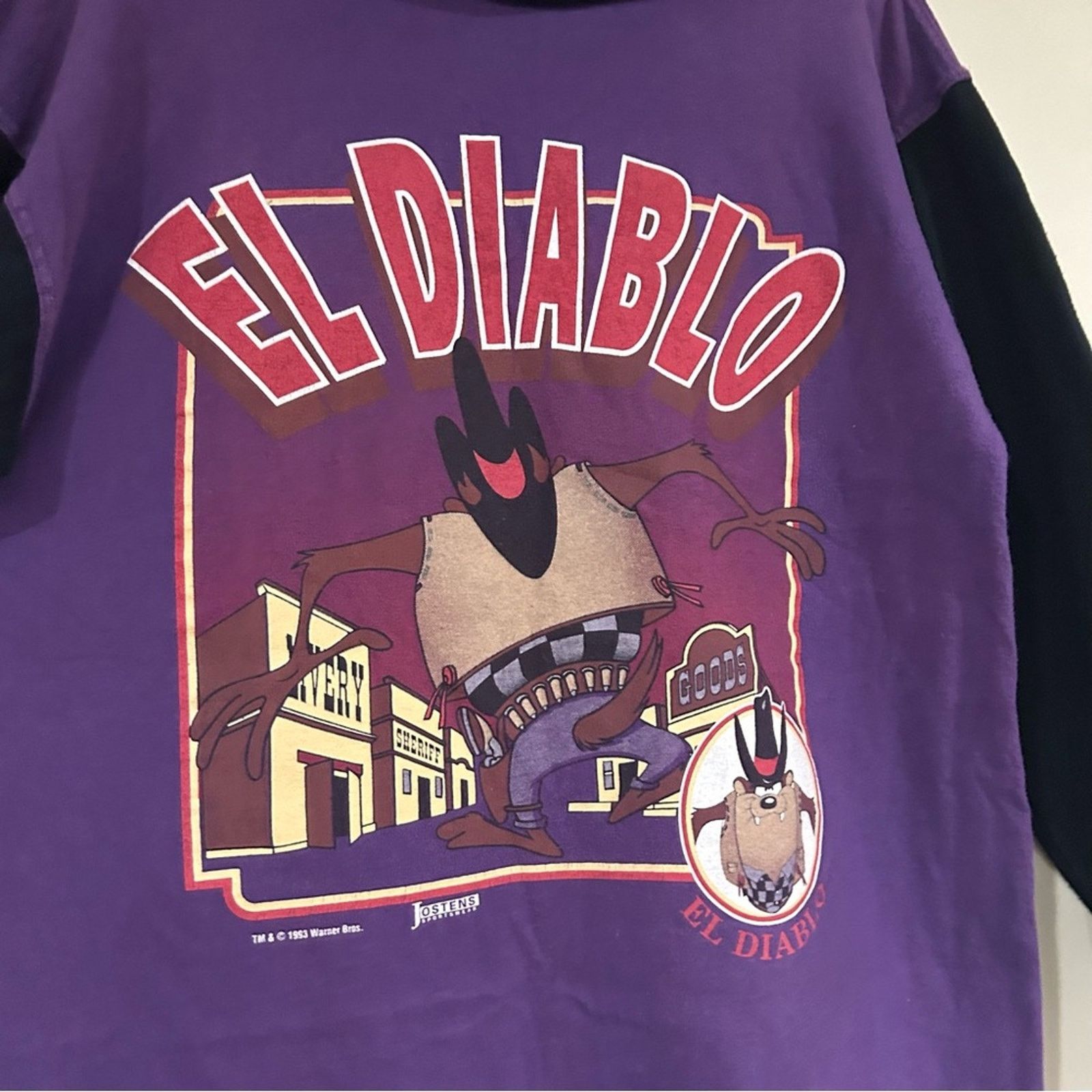 Other 1993 Bugs Bunny Taz Kid Carrito El Diablo Hooded T-Shirt Size US M / EU 48-50 / 2 - 4 Thumbnail