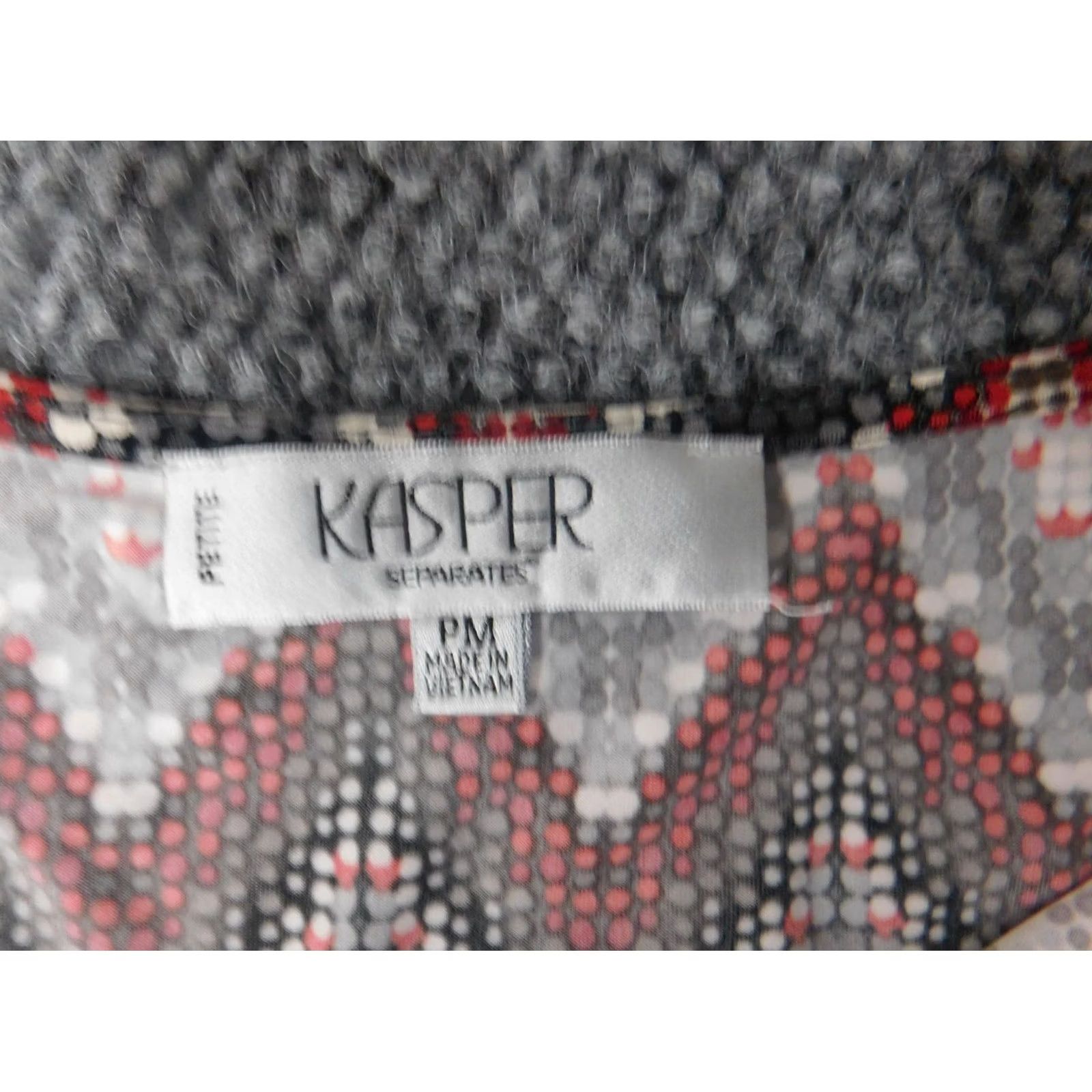 Kasper Kasper Blouse Shirt Women PM Red Dolman Sleeve Round Neck Pullover Stretch Petite Casual Basic VINTAGE? (no) Size M / US 6-8 / IT 42-44 - 6 Thumbnail