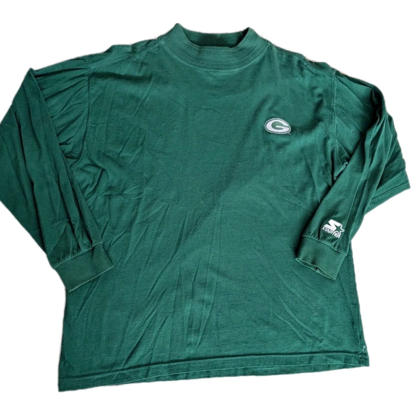 Starter VINTAGE Starter Green Bay Packers Team Starter Classic L/S Mock Neck Mens Shirt Size L Size US L / EU 52-54 / 3 - 2 Thumbnail
