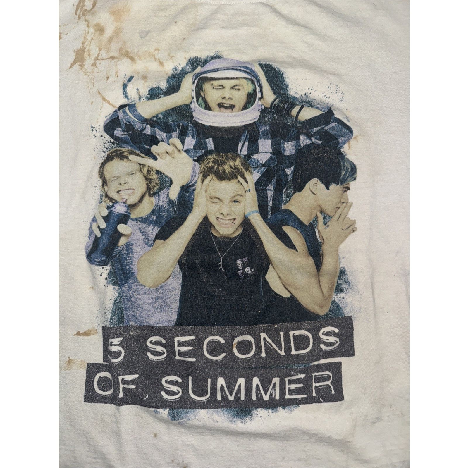 Band Tees × Vintage 5 Seconds of Summer Band T-Shirt Medium 19x22 Graphic Tour Size US M / EU 48-50 / 2 - 2 Thumbnail