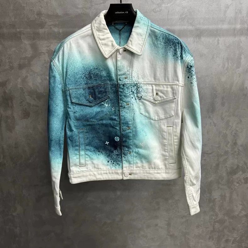 Louis Vuitton Louis Vuitton White and green gradient print logo denim ja Size US S / EU 44-46 / 1 - 1 Thumbnail