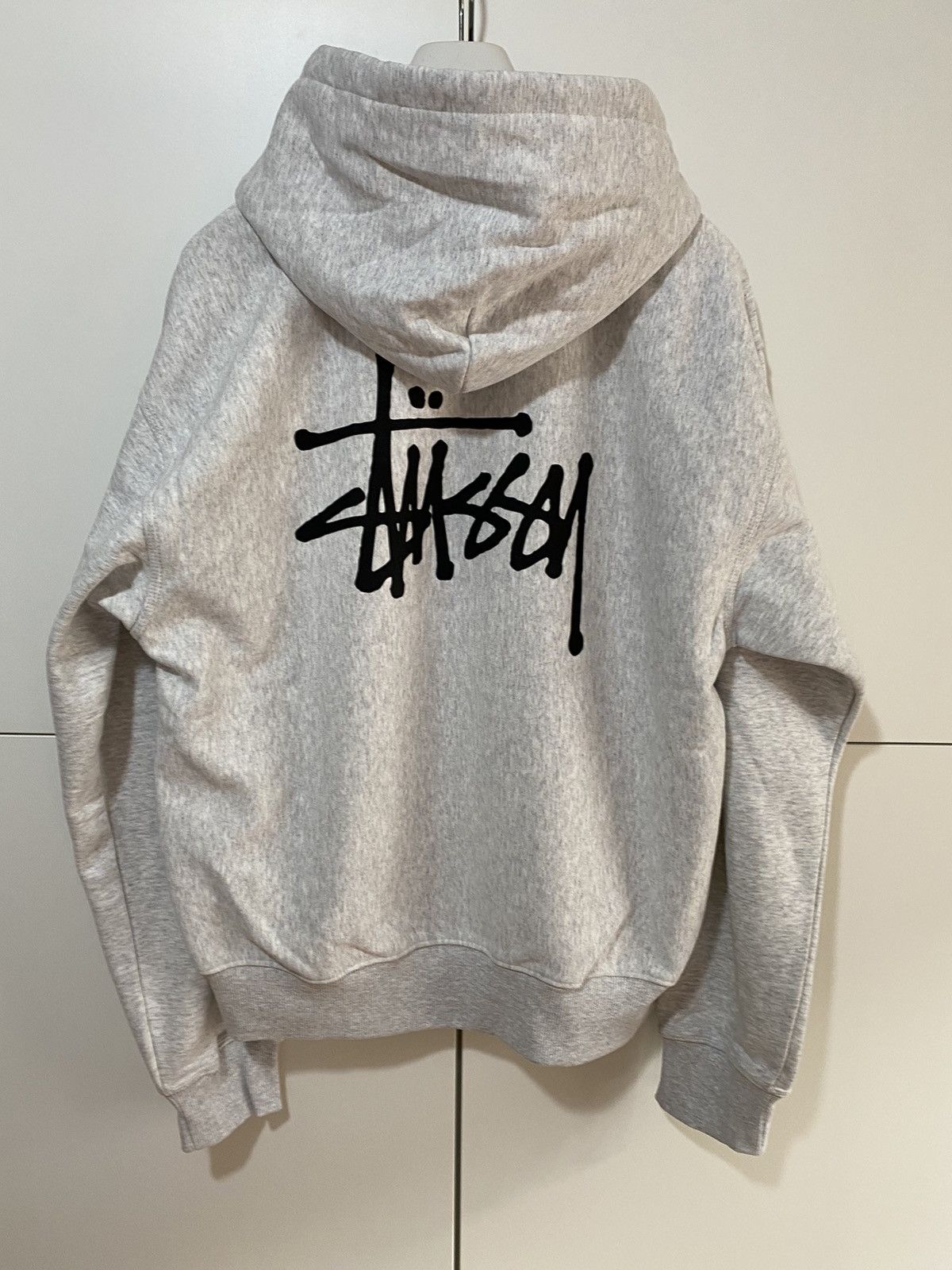 Stussy Gray Basic Logo sweatshirt with front-back print, new Size US XL / EU 56 / 4 - 11 Thumbnail