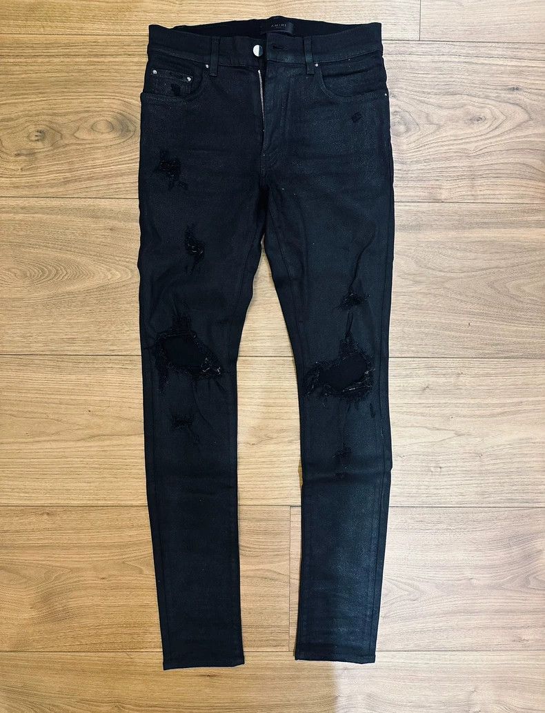 Amiri Amiri Knee-destructed waxed jeans size 31 2501-Nextarrow Size US 31 - 1 Thumbnail