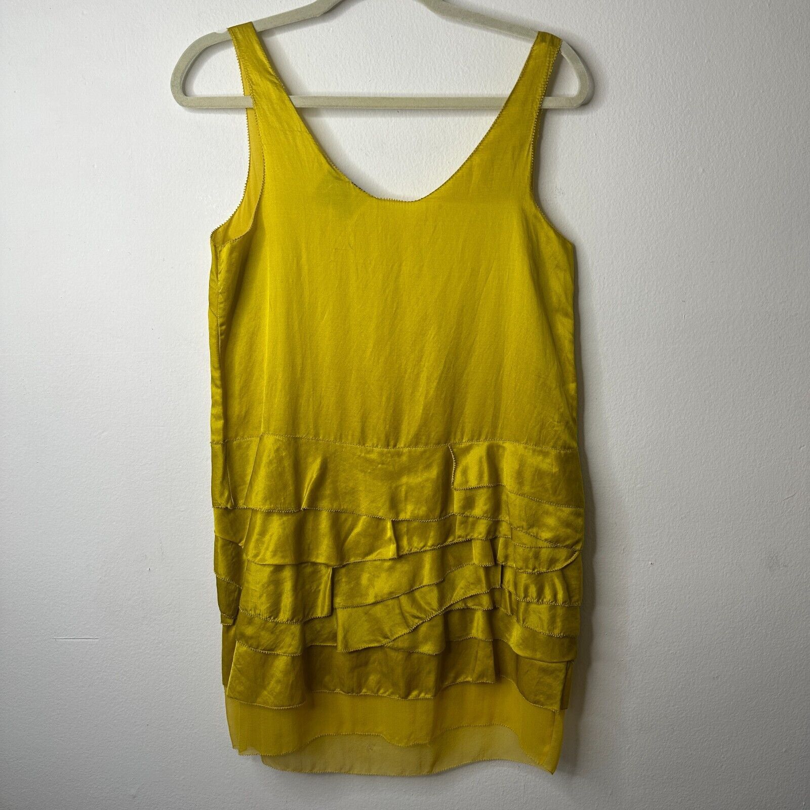 3.1 Phillip Lim 3.1 Phillip Lim Chartreus Yellow Silk Blend Tank Dress Mini Size XS / US 0-2 / IT 36-38 - 10 Thumbnail