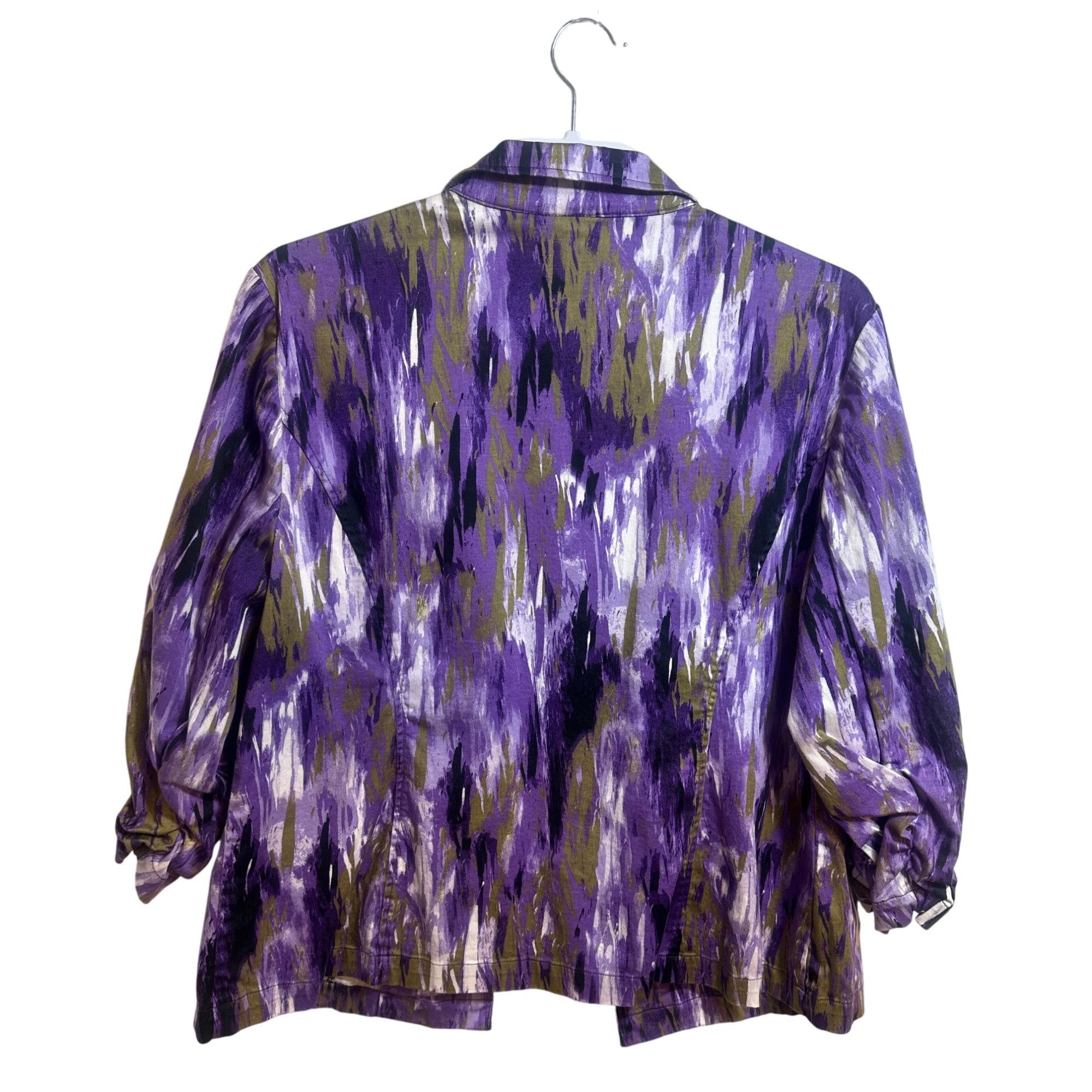 Chicos Chico’s Abstract Open Jacket Purple Size 3 Large NWOT Size XXL / US 16-18 / IT 52-54 - 4 Thumbnail