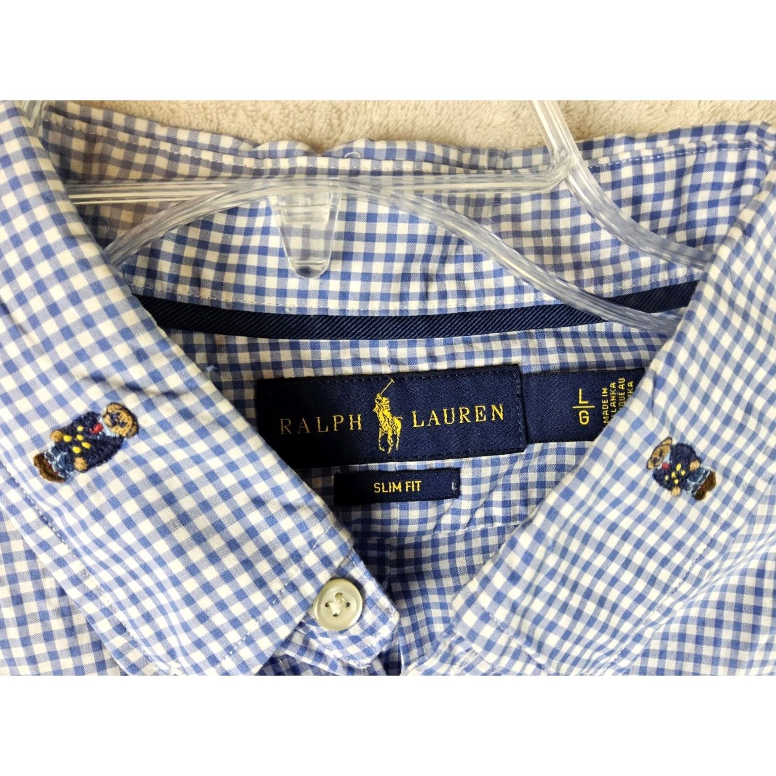 Ralph Lauren Ralph Lauren Polo Bear Short Sleeve Slim Fit Shirt L Mens Multicolor Bear Slimming 90s? (adjust as needed) Size US L / EU 52-54 / 3 - 3 Thumbnail