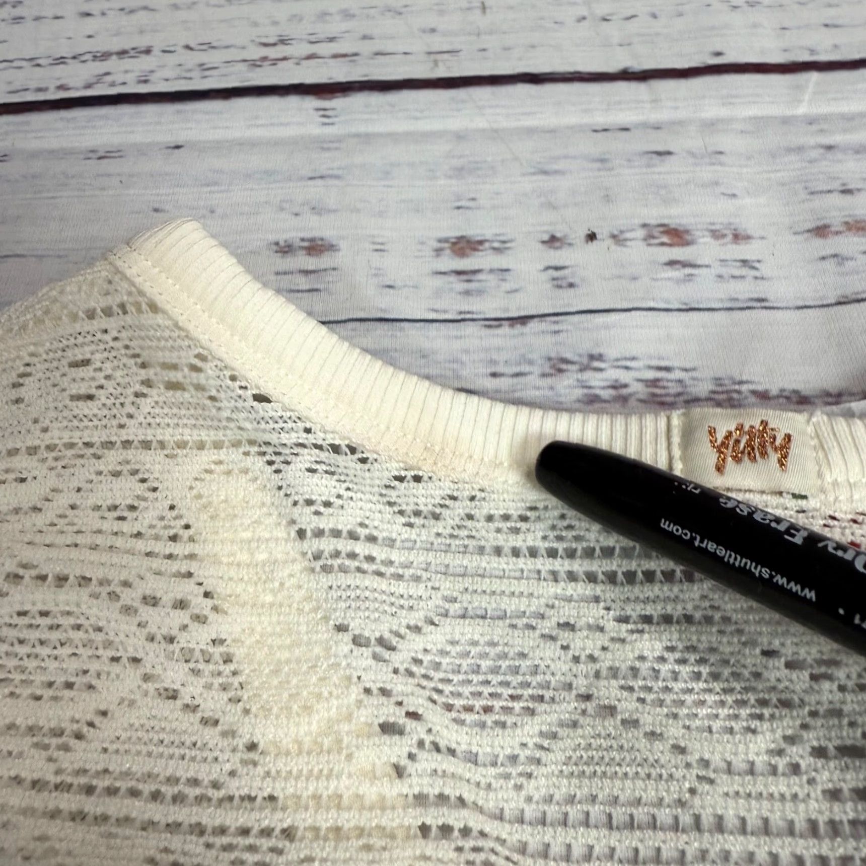 Vintage Yitty Ivory Knit Slip Crop Top V-Neck Long Sleeve M Womens Blouse Cropped Sheer Size M / US 6-8 / IT 42-44 - 6 Thumbnail