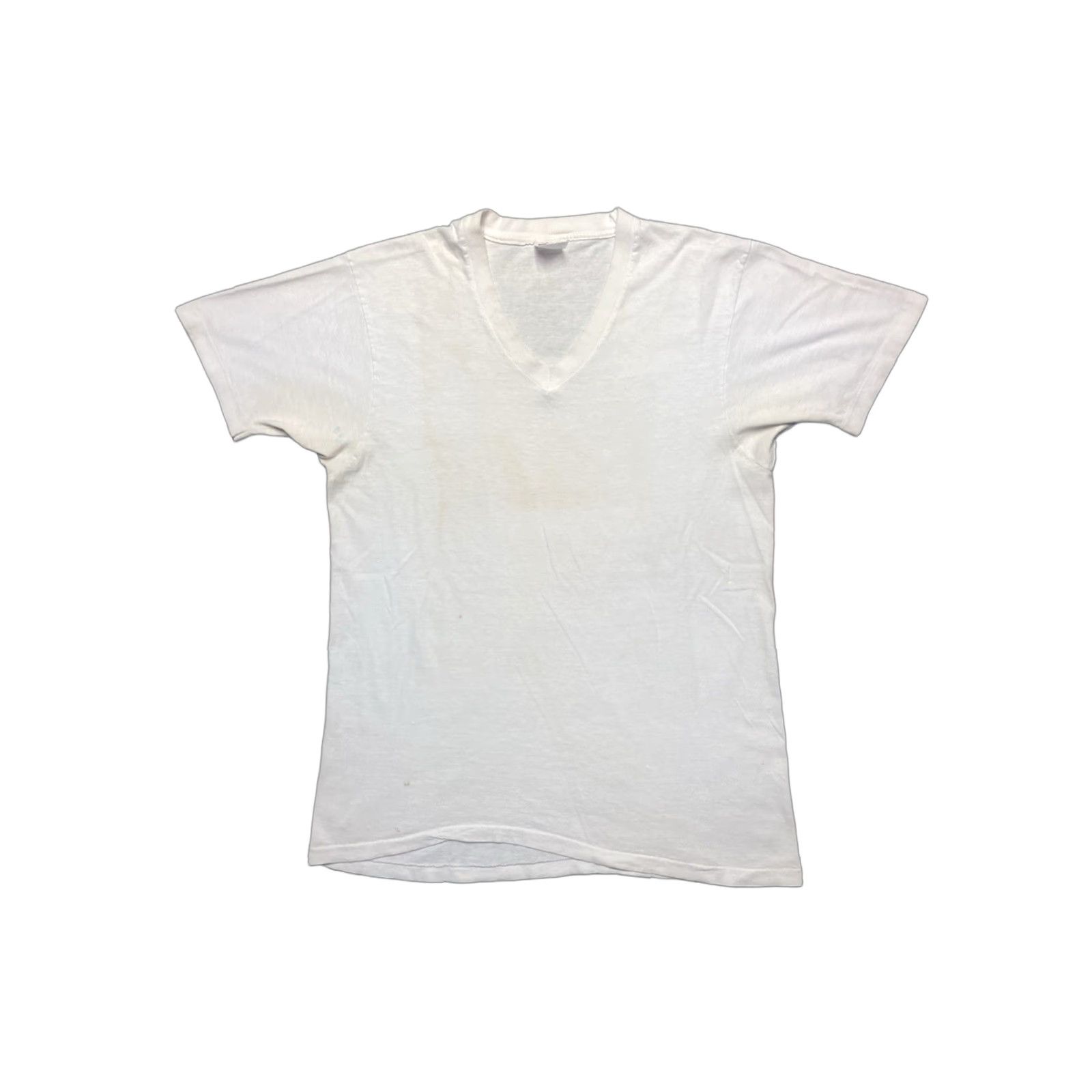 Hanes VINTAGE Hanes T-Shirt White Cotton V-Neck Adult Large Size US L / EU 52-54 / 3 - 1 Thumbnail