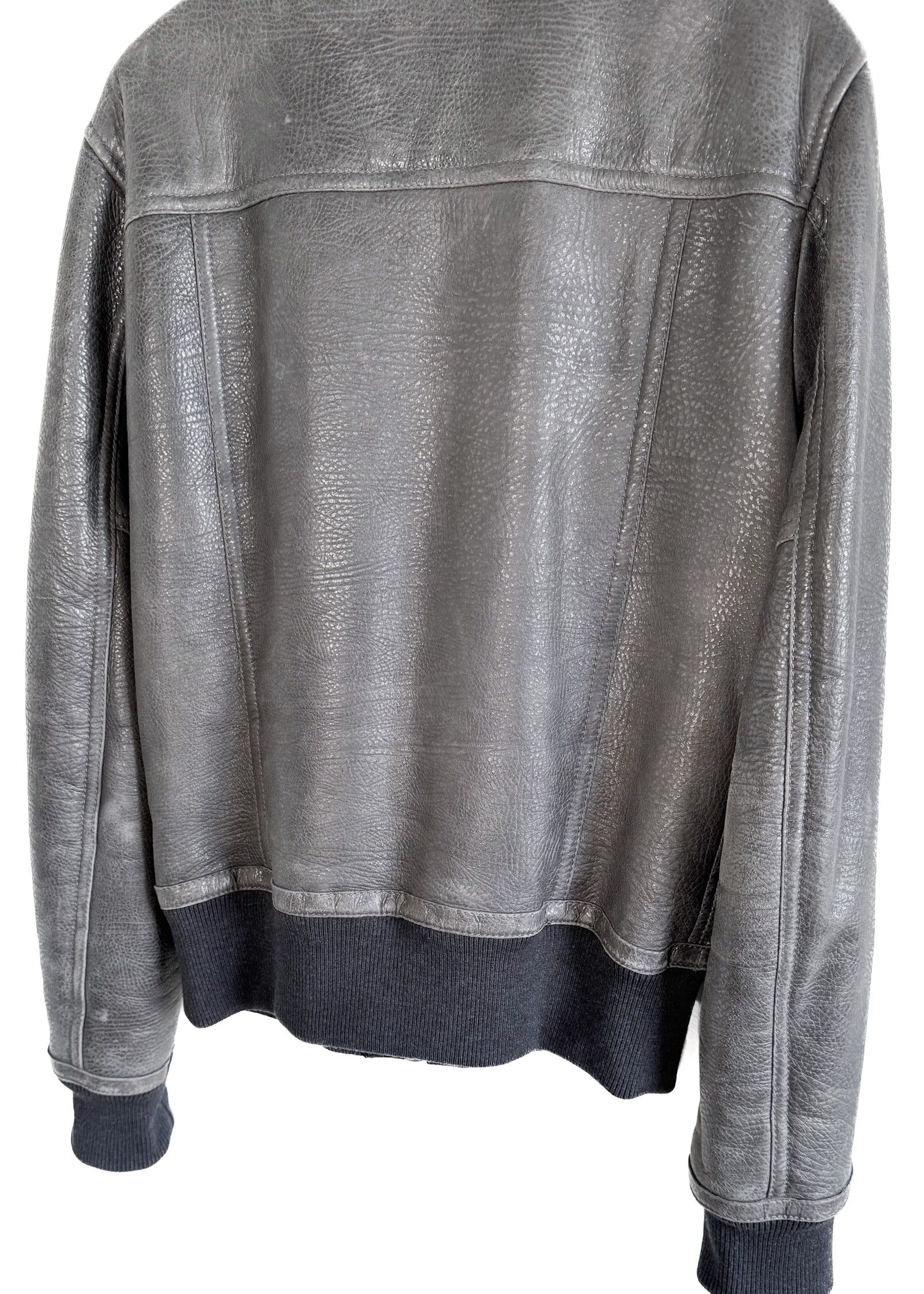 Dolce & Gabbana Dolce & Gabbana Grey Lambskin Leather Shearling Bomber Size US L / EU 52-54 / 3 - 4 Thumbnail