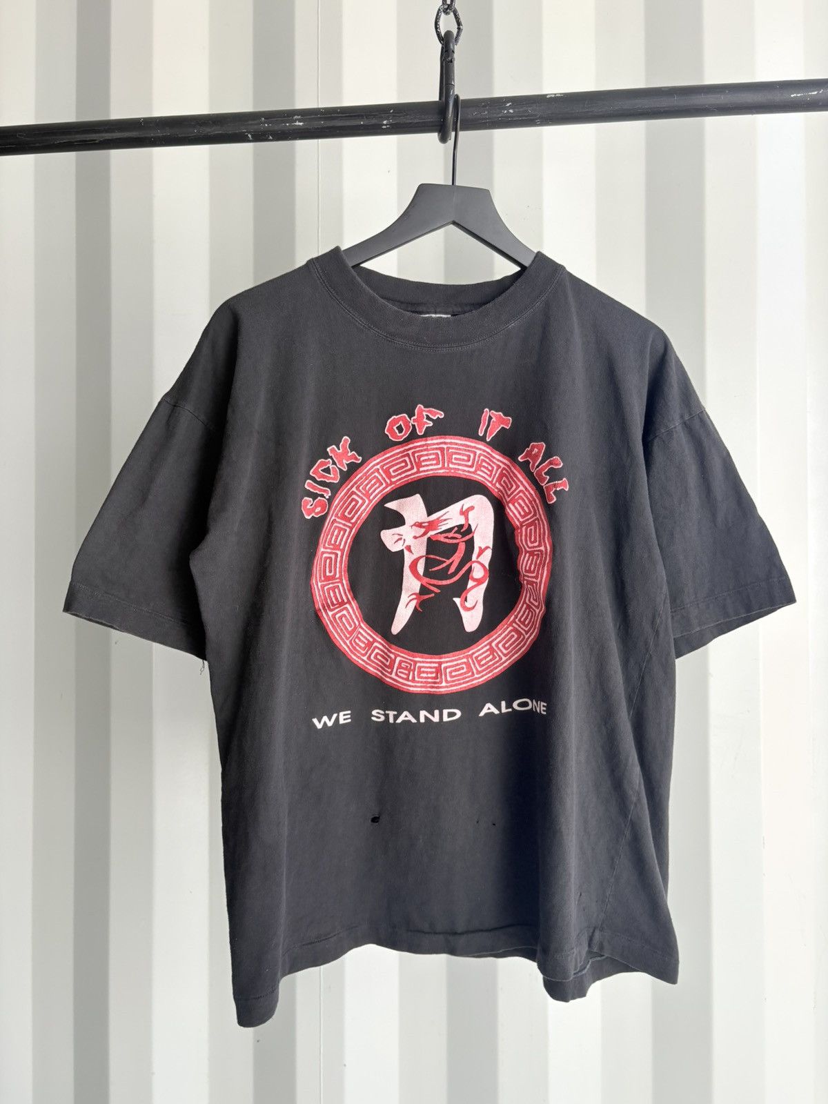 Band Tees Vintage 90s Sick Of It All Shirt Distressed GRUNGE Band Size US XL / EU 56 / 4 - 1 Thumbnail