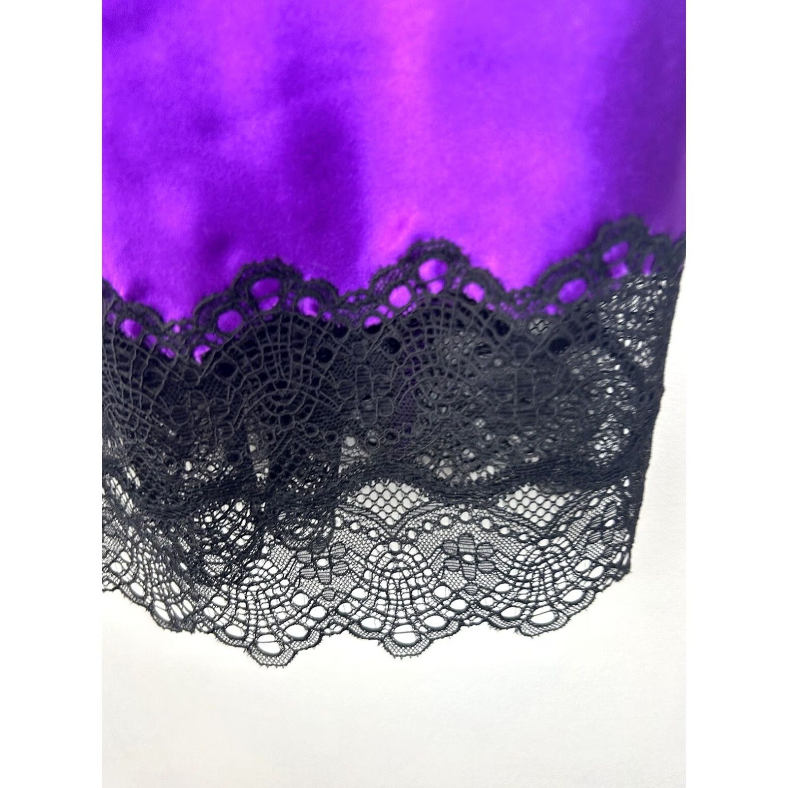 Victoria's Secret Victoria's Secret Slip Dress Nighty S Purple Black Lace Coquette Sexy Read Dress Short V-Neck Sleeveless Adjustable Straps Women Regular XS? No — S Size S / US 4 / IT 40 - 4 Thumbnail