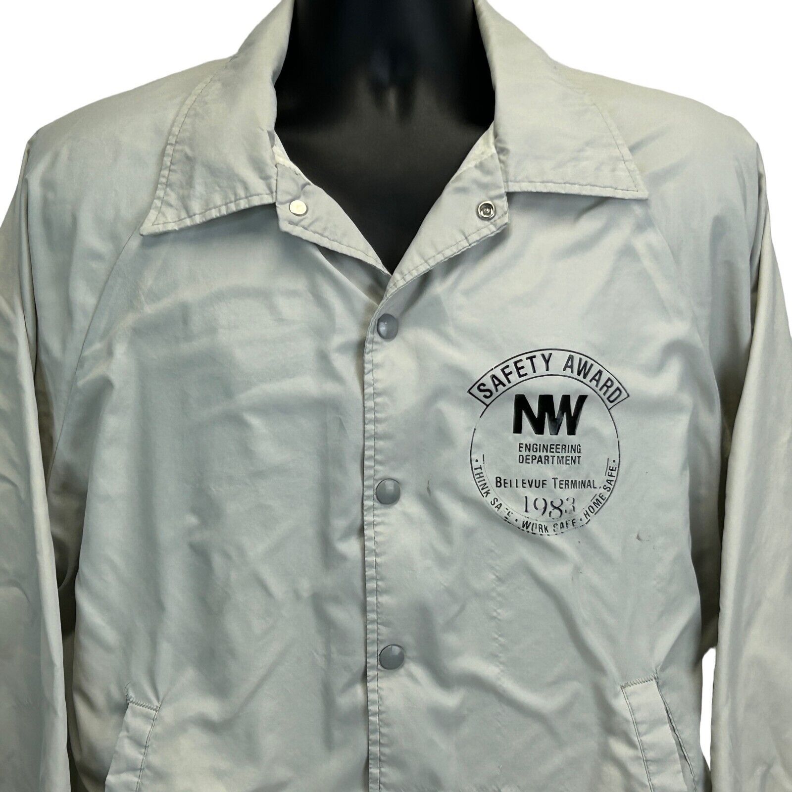 Vintage 80s NW Bellevue Terminal Jacket Windbreaker L Large