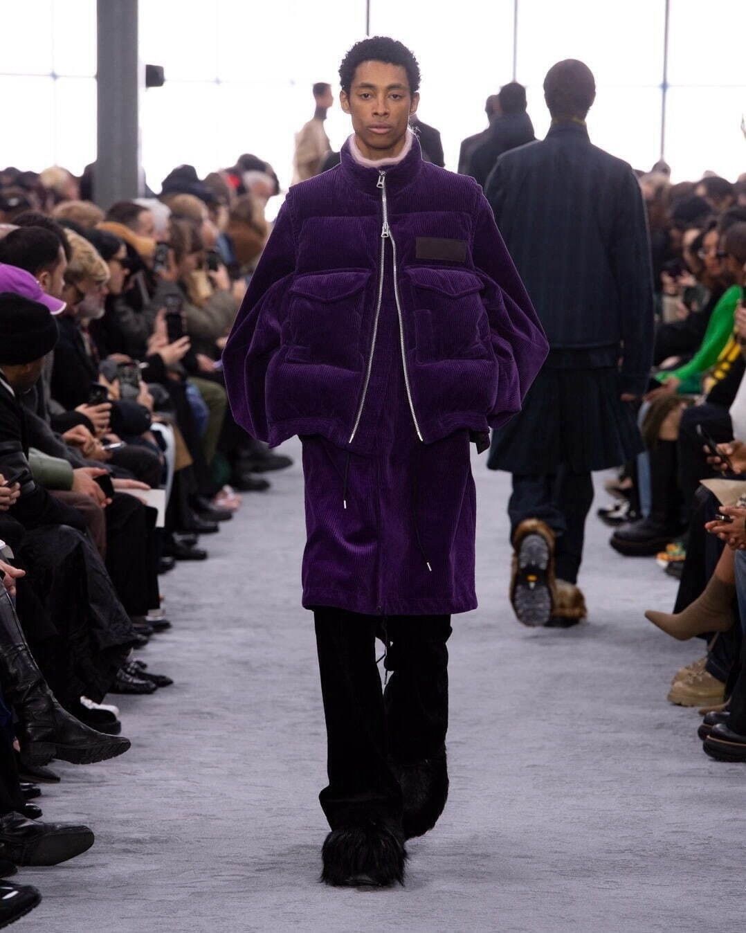 Sacai Sacai 2024-2025 Fall Winter Cotton Corduroy Purple Coat Size US M / EU 48-50 / 2 - 2 Thumbnail