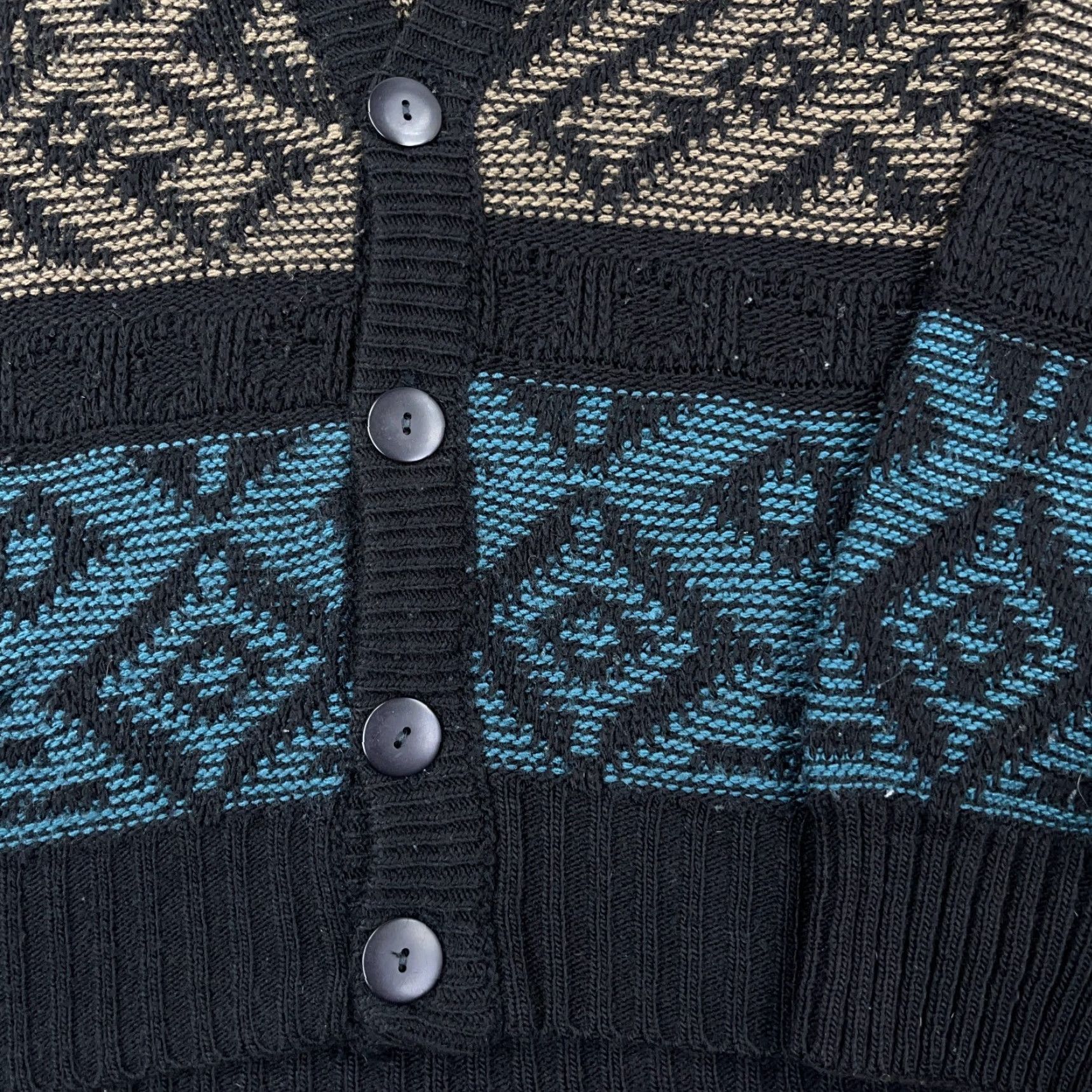 Vintage VINTAGE Campus Cardigan Sweater Men L Geometric Size US L / EU 52-54 / 3 - 3 Thumbnail