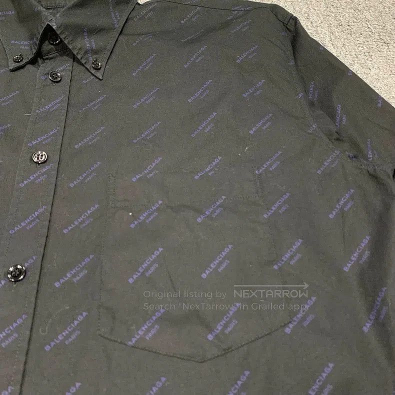 Balenciaga Balenciaga Black Logo Print Shirt Jacket. Size US M / EU 48-50 / 2 - 6 Thumbnail