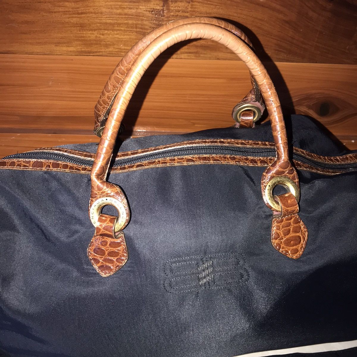 Balenciaga Vintage Balenciaga Nylon Crocodile Skin Duffle Bag Size ONE SIZE - 6 Thumbnail