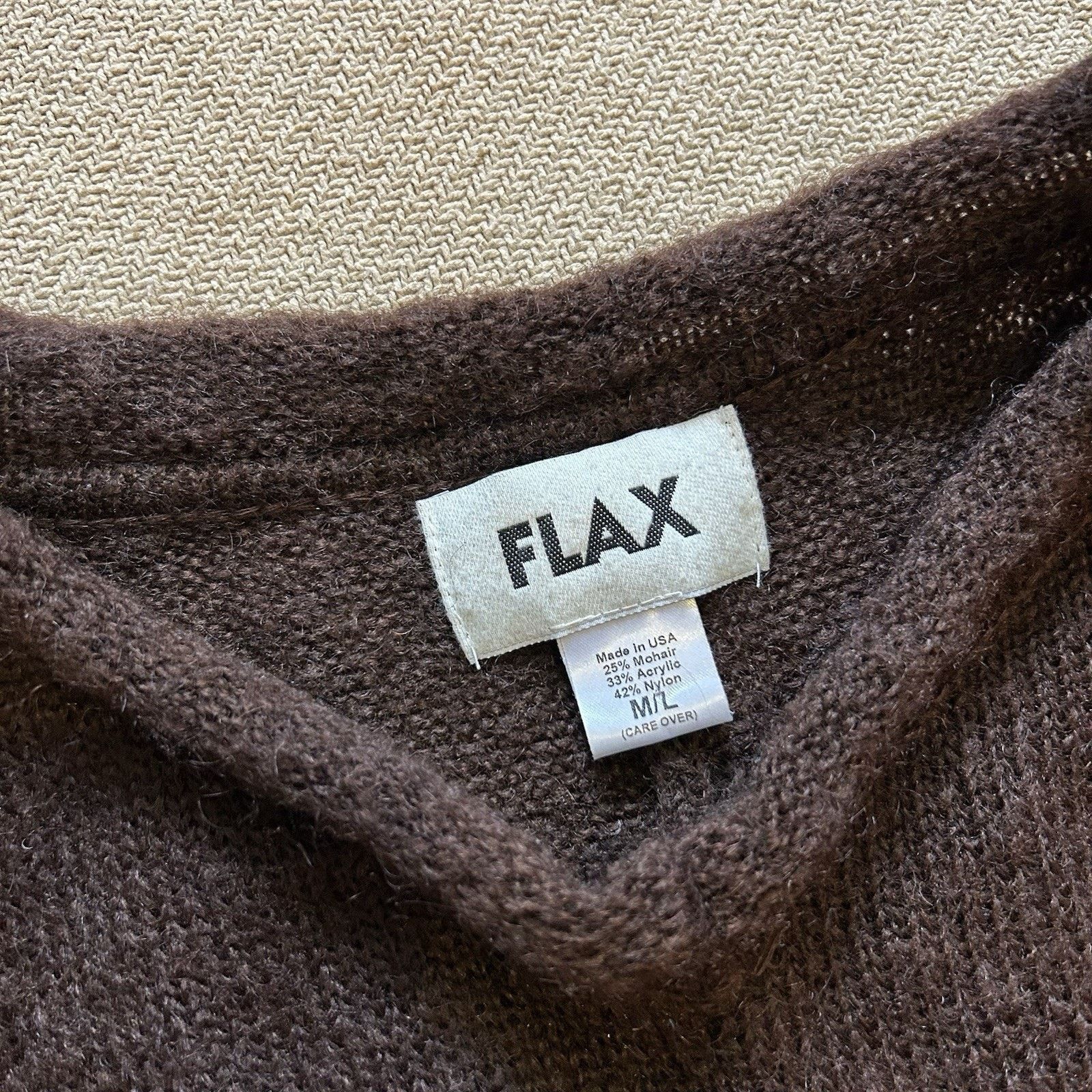 FLAX Mohair Knit Poncho Shawl Oversized Super Soft Sweater M/L Size M / US 6-8 / IT 42-44 - 3 Thumbnail