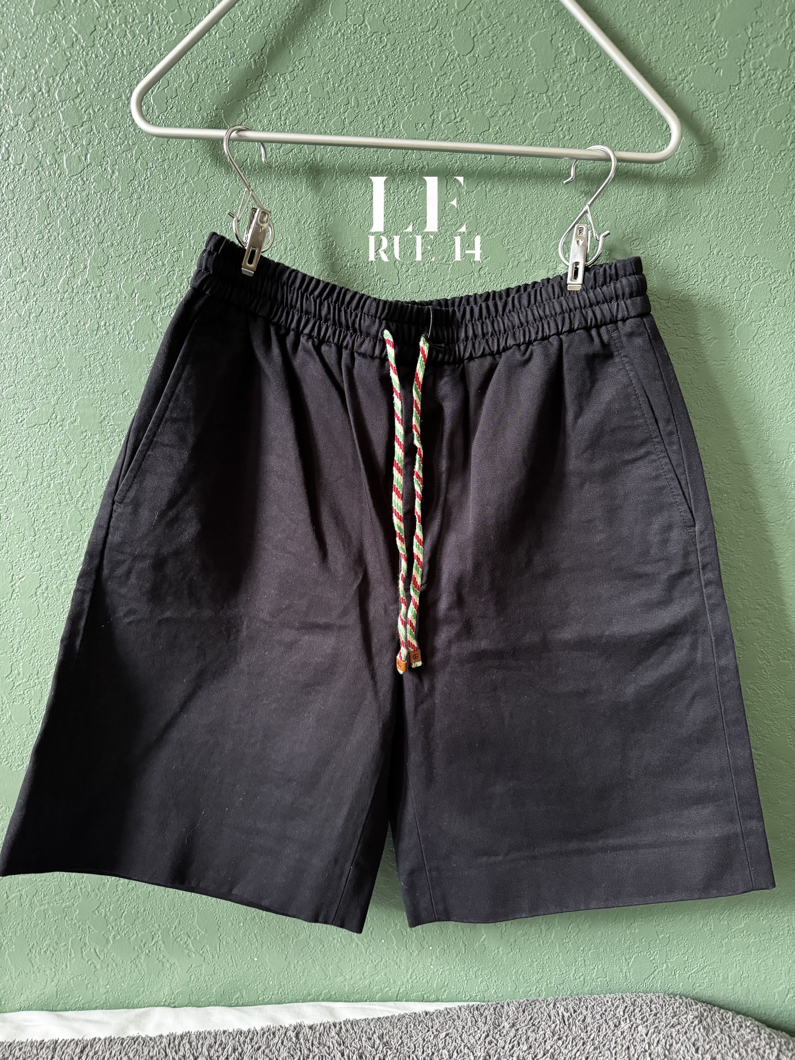 image of Gucci Military Cotton Drill Shorts in Black, Men's (Size 30)