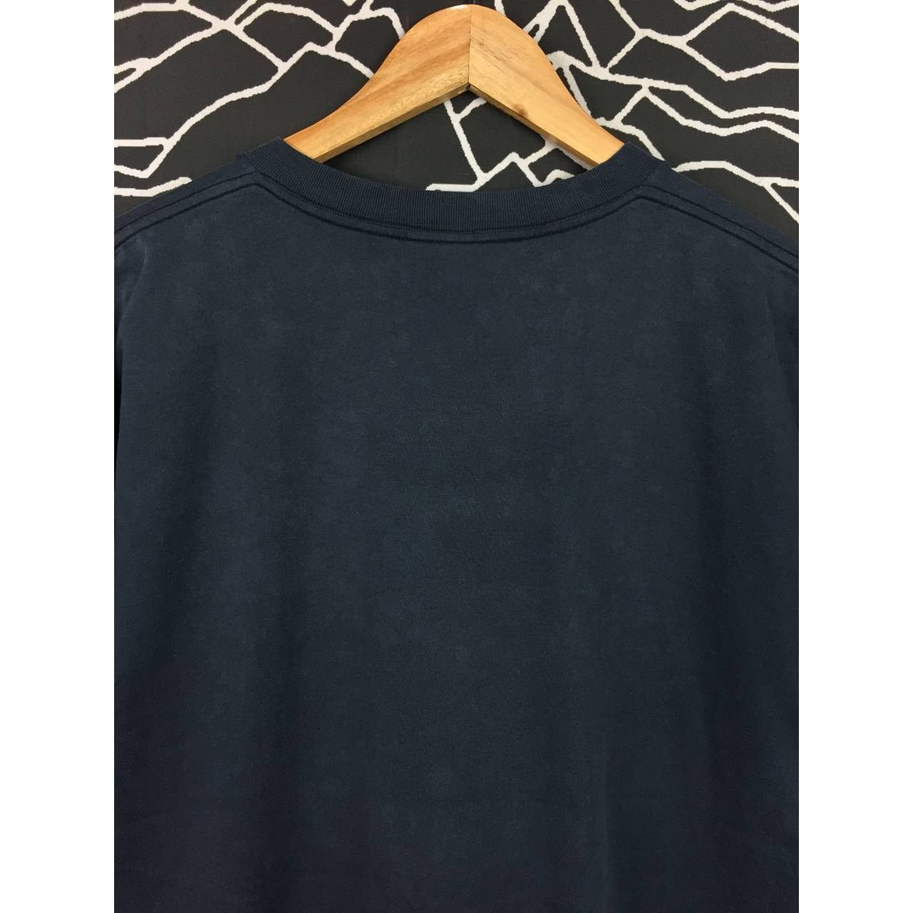 Nike × Vintage Vtg 90s Nike Swoosh Embroidered Logo V-Neck Tee Size US L / EU 52-54 / 3 - 8 Thumbnail