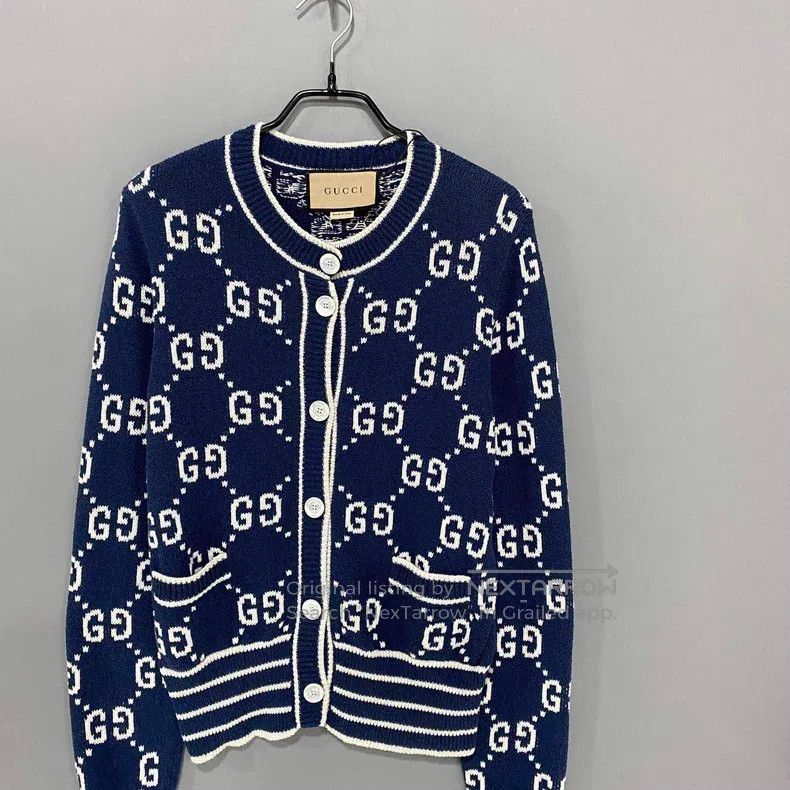 Gucci Gucci Dark blue old flower full print cardigan coat Size M / US 6-8 / IT 42-44 - 2 Thumbnail