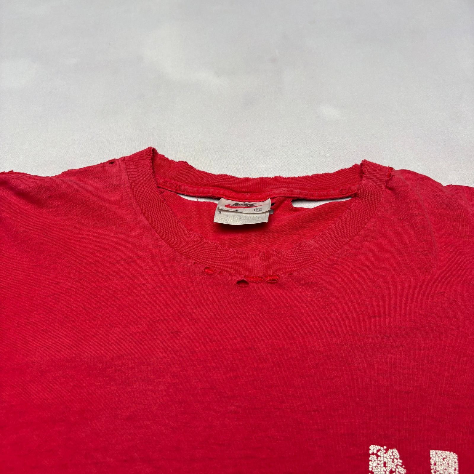 Nike × Vintage Vintage 90s Nike T Shirt Men's XL N Swoosh Box Logo Faded Size US XL / EU 56 / 4 - 10 Thumbnail