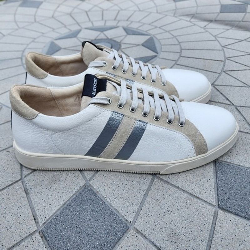 Blackstone Blackstone SG41 White Leather Fur Lined Minimalist Sneakers Size US 13 / EU 46 - 2 Thumbnail