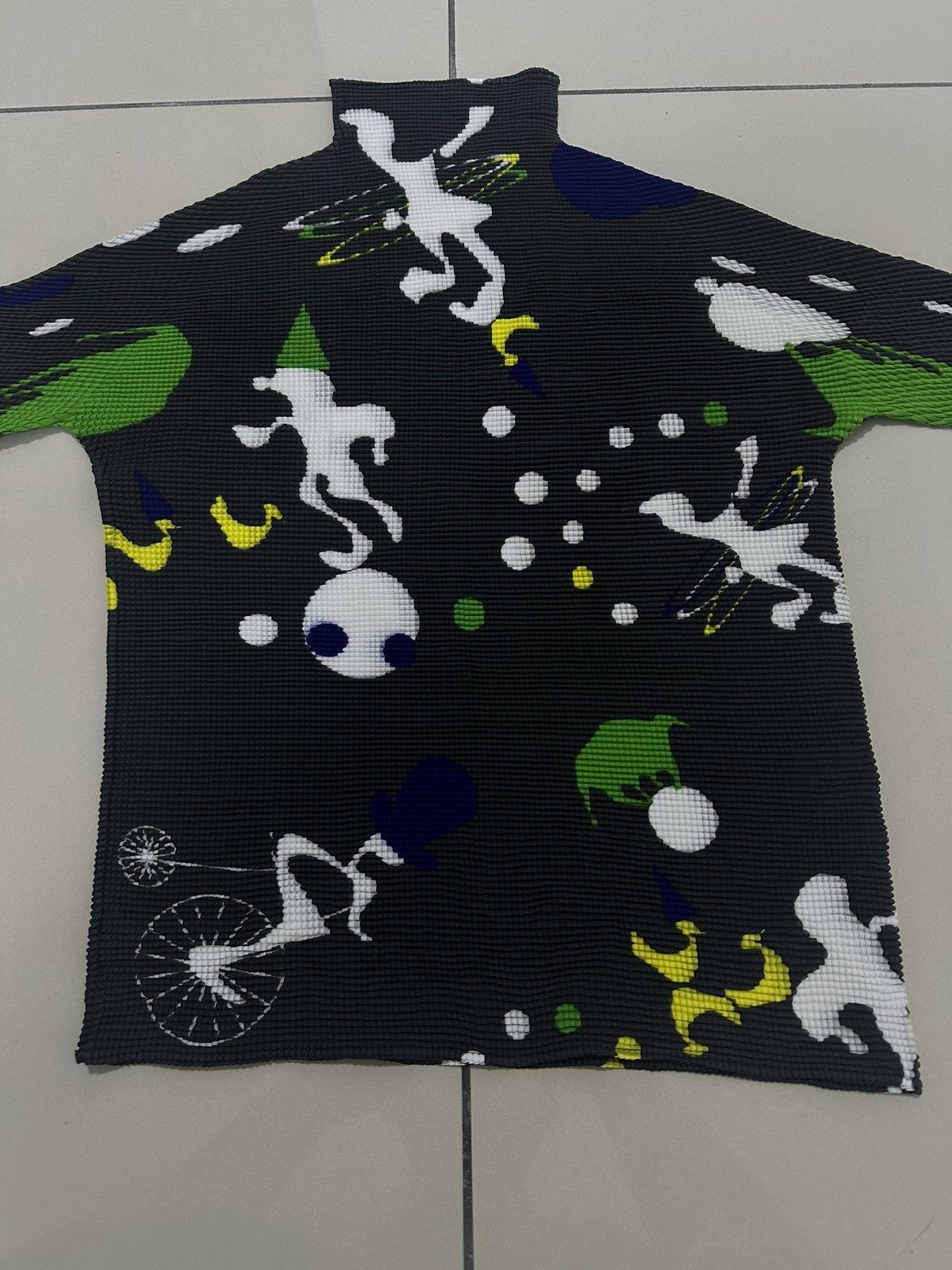 Pleats Please Issey Miyake Issey Miyake Pleats Please Vintage Abstract Print Top Rare Size L / US 10 / IT 46 - 5 Thumbnail