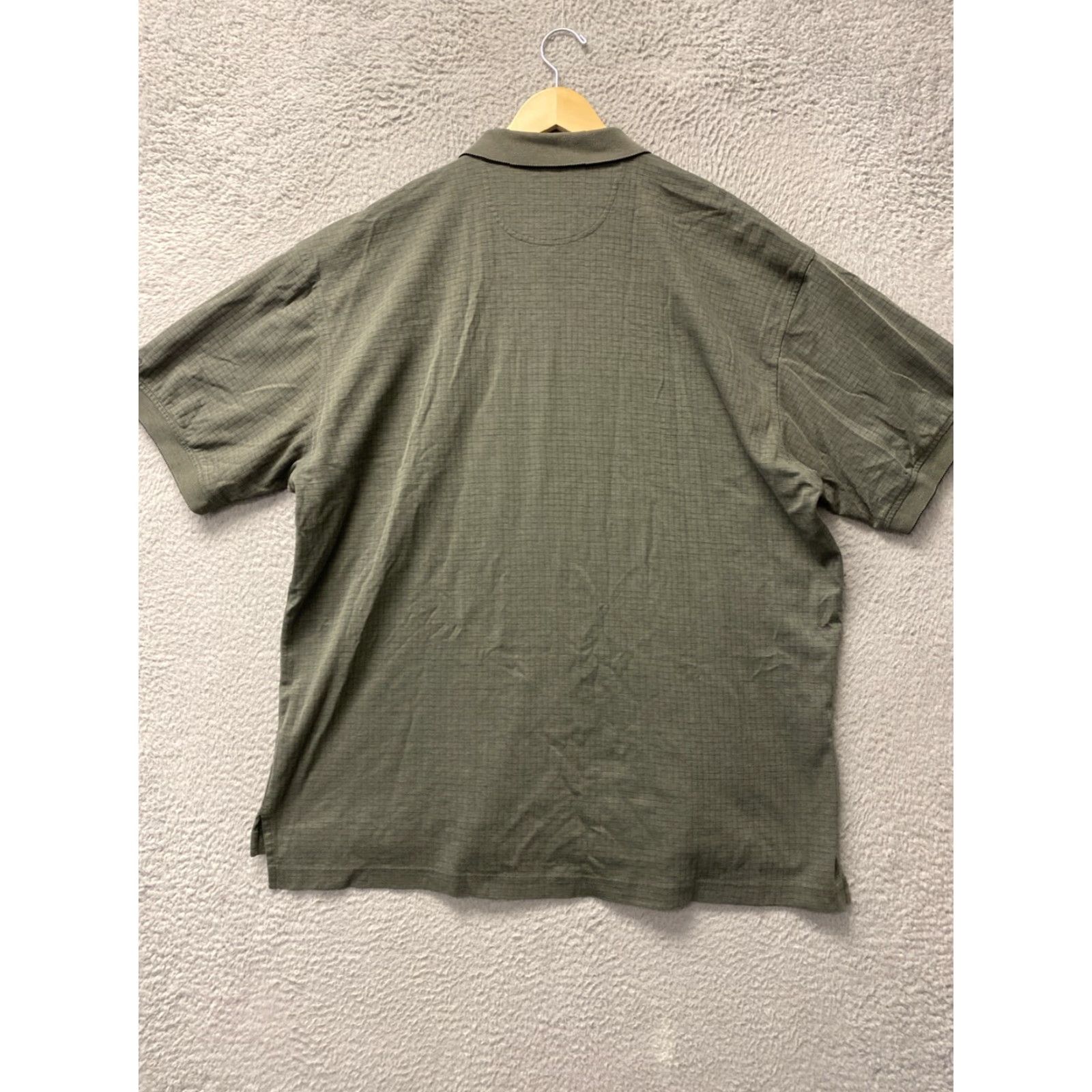 Izod VINTAGE IZOD Polo Shirt Men Military Green XX-Large Pin Check Collared Short Sleeve 2XL Classic Logo 90s Sports Size US XXL / EU 58 / 5 - 7 Thumbnail