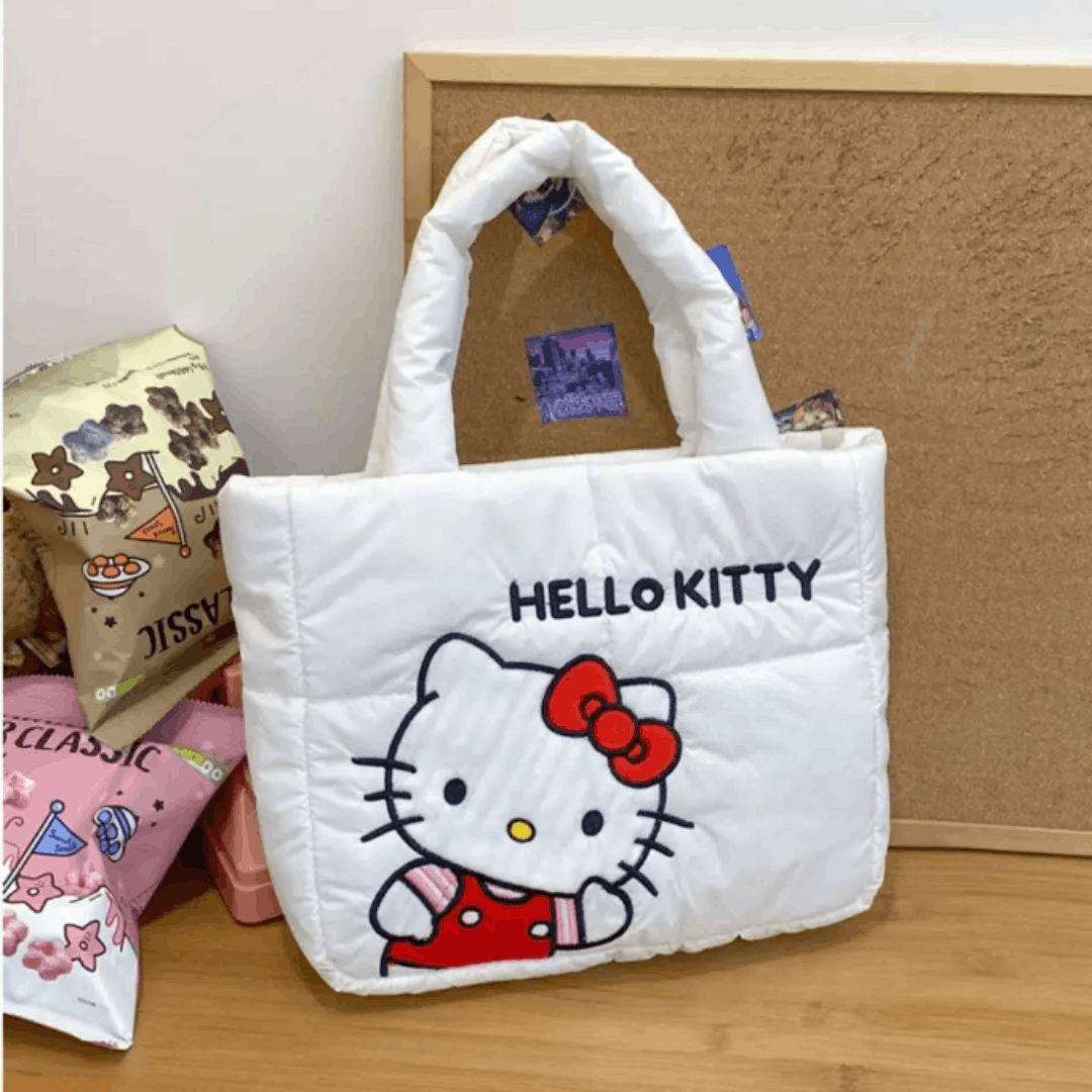 Japanese Brand HELLO KITTY Fabric Handbag, Shoulder bag, White, NEW Size ONE SIZE - 1 Thumbnail