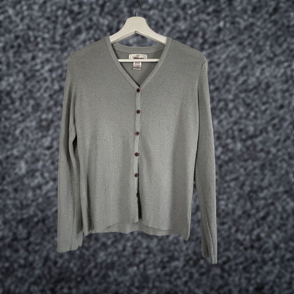Worthington Worthington Cardigan Sweater V-Neck Button Front Casual Women’s Medium Gray Knit Pullover Knitwear Size M / US 6-8 / IT 42-44 - 1 Thumbnail